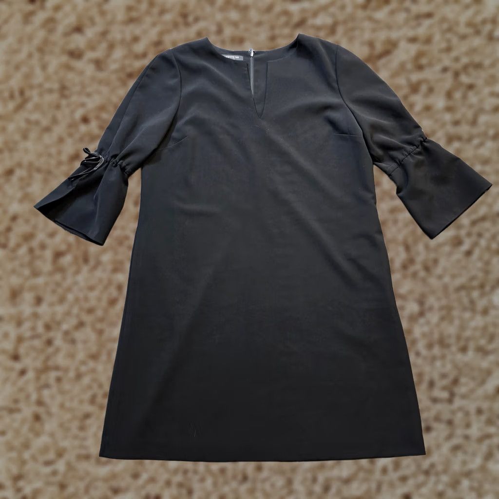 Bell Lafayette 148 New York Dress Womens XL Black Bell Sleeve Shift Sheath Minimalist Career Size XL / US 12-14 / IT 48-50 - 1 Thumbnail