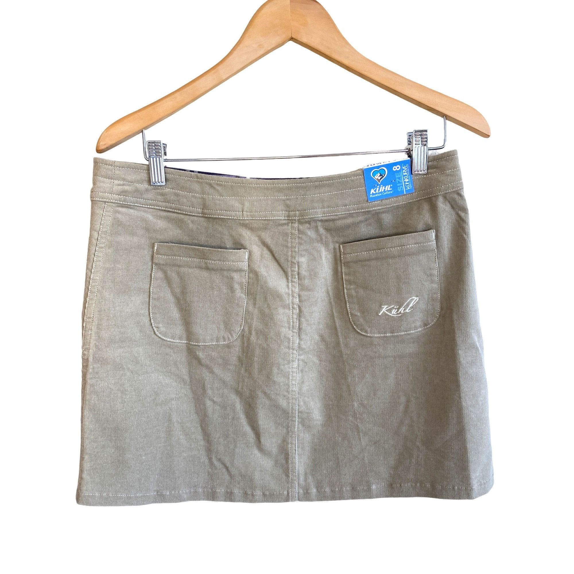 Kuhl NWT KUHL Streamline Snap Front Corduroy Skirt Khaki Women's Size 30" / US 8 / IT 44 - 4 Thumbnail