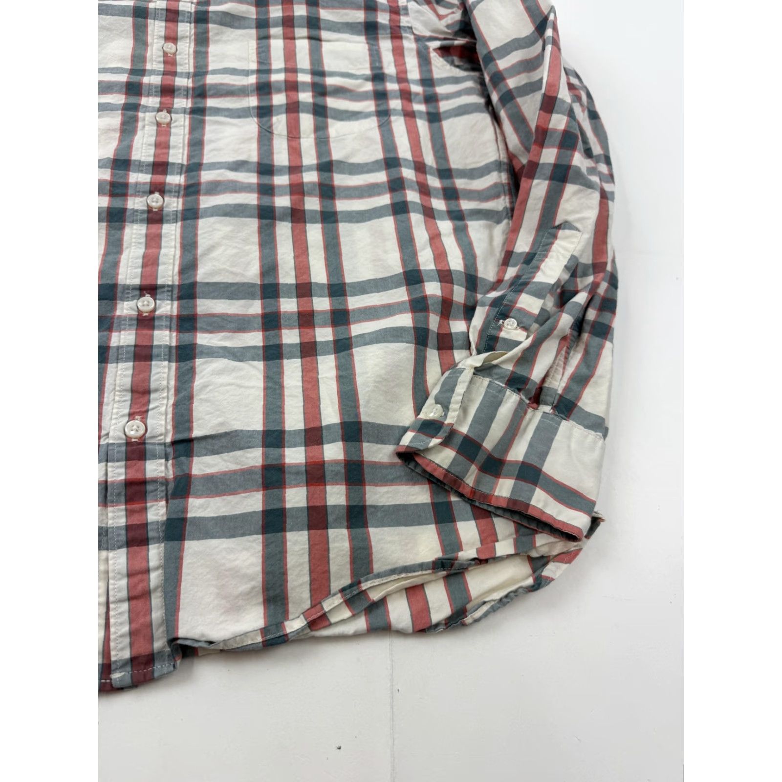 J.Crew J.Crew Shirt Mens Large White Plaid Long Sleeve Button Front Slim Cotton Casual Size US L / EU 52-54 / 3 - 2 Thumbnail