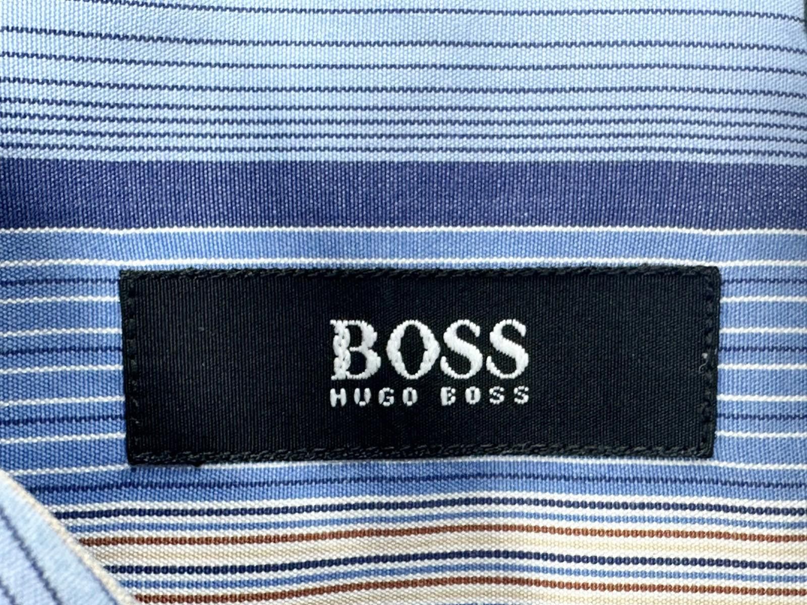 Hugo Boss Boss Hugo Boss 100% Cotton Striped Button-Up Blue Mens L Size US L / EU 52-54 / 3 - 4 Thumbnail
