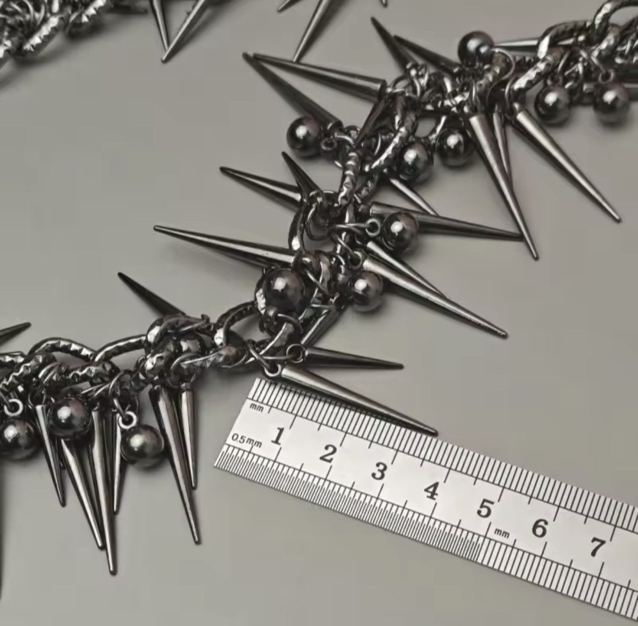 Japanese Brand Retro streetwear punk rivet spike pants pocket chain Size ONE SIZE - 3 Thumbnail