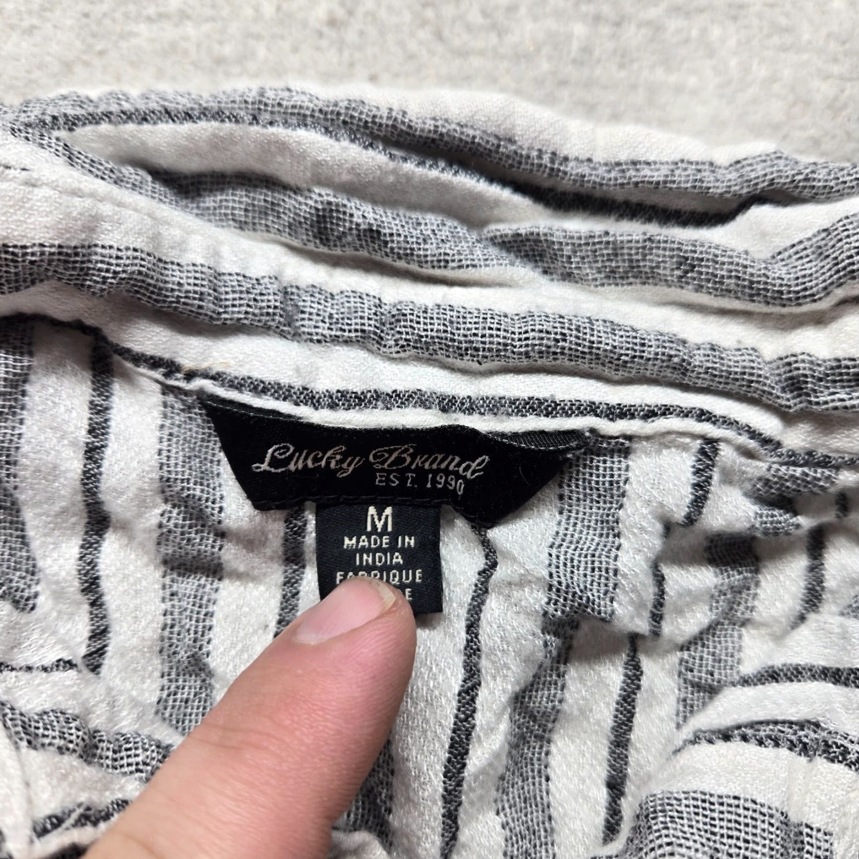 Lucky Brand Lucky Brand Shirt Adult Medium Gray Button-Down Long Sleeve Mens Size US M / EU 48-50 / 2 - 3 Thumbnail