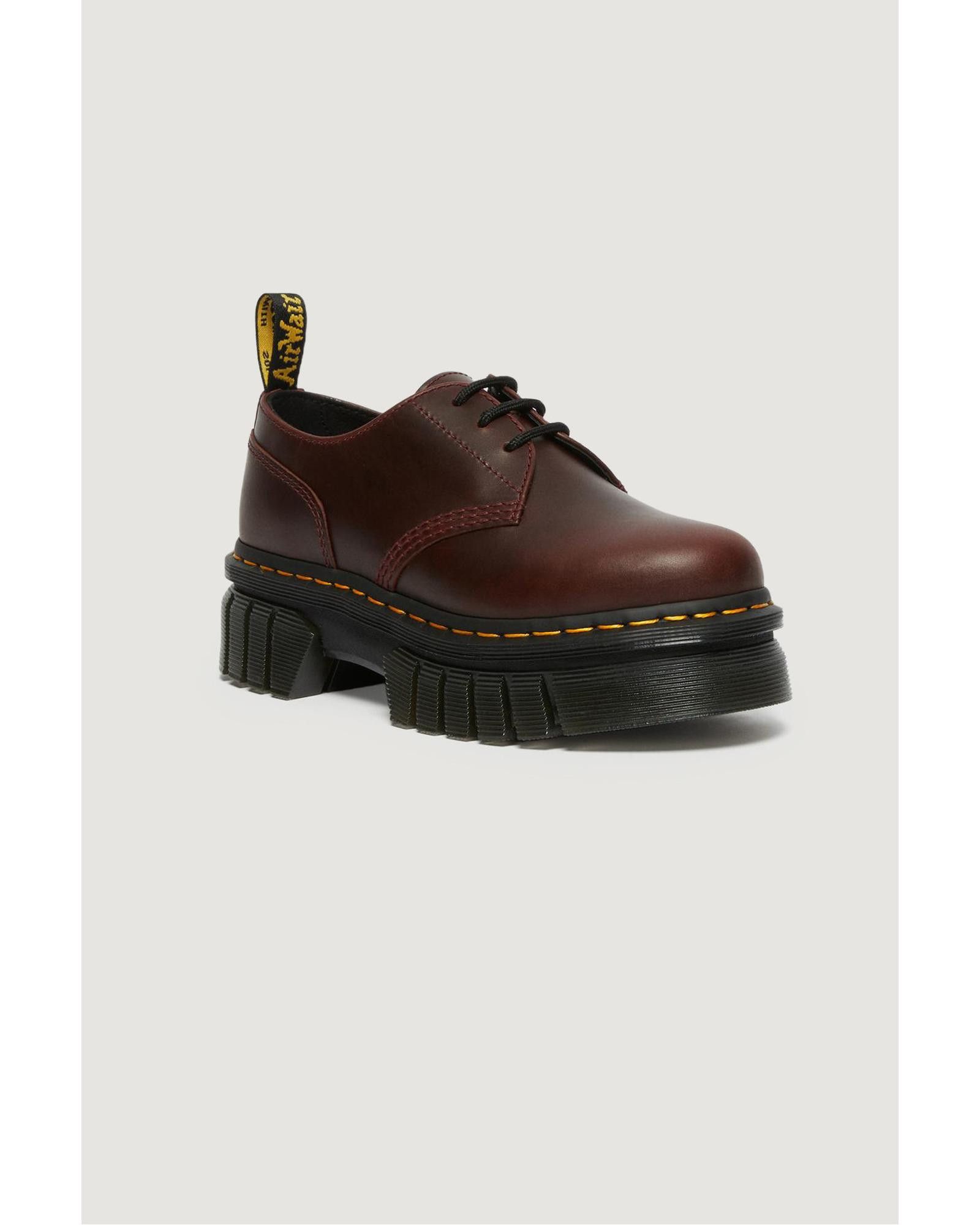 image of Dr Martens Lace-Up Slip-On Shoes With Round Toe in Bordeaux, Women's (Size 10)