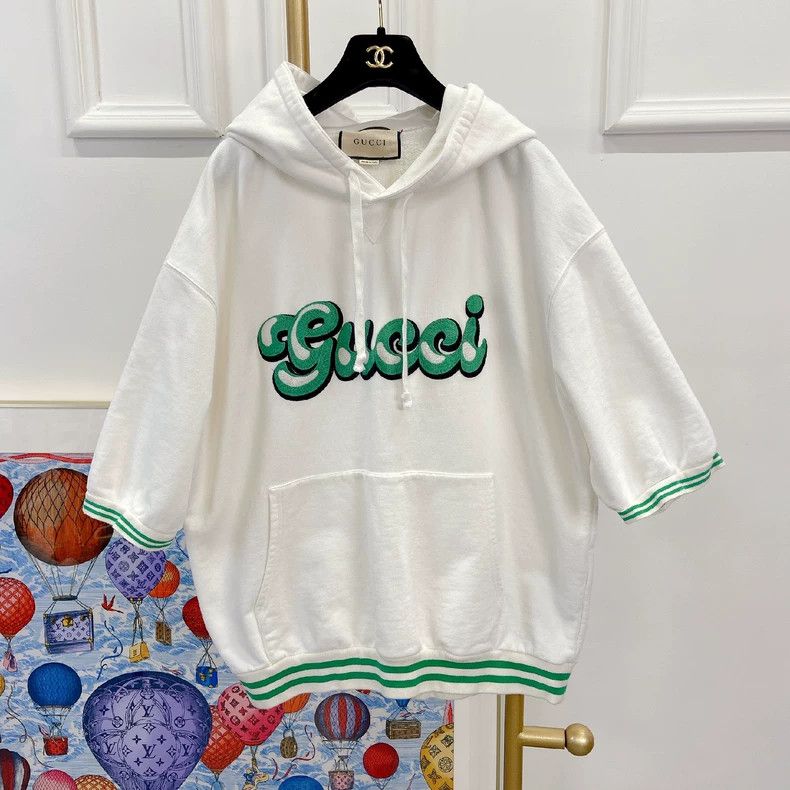Gucci Gucci Hooded Sweatshirt with Green Logo- DMC Size US L / EU 52-54 / 3 - 1 Thumbnail