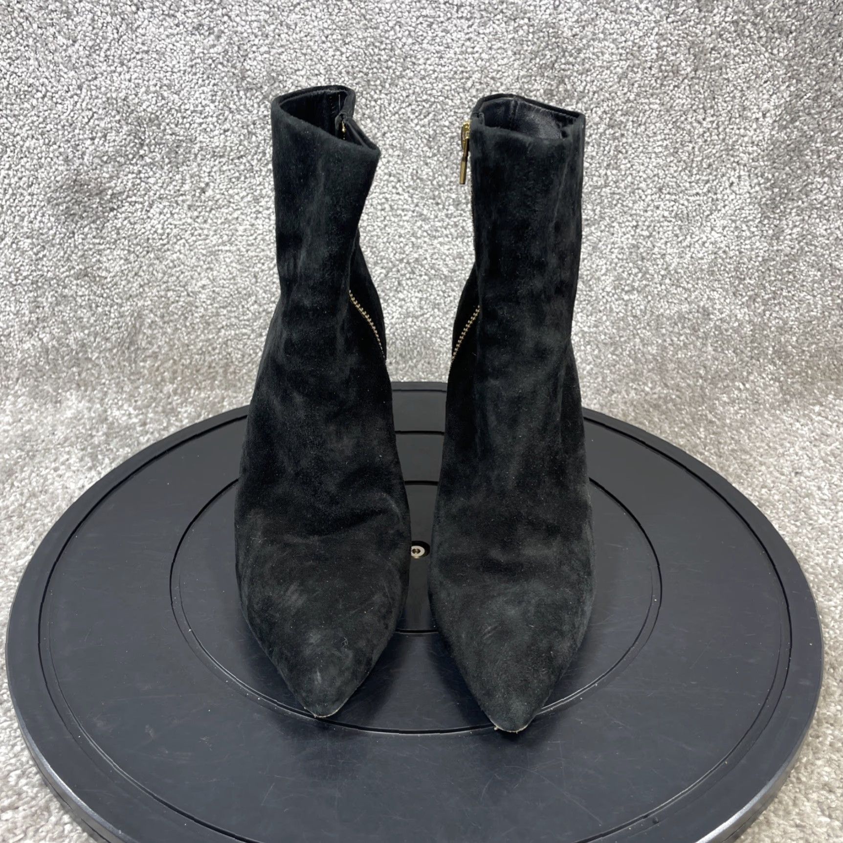 Alexander Wang Alexander Wang Black Suede Booties Women Size 38 EU 7.5 US Pointed Toe High Block Heel Ankle Zip Casual Size US 8 / IT 38 - 4 Thumbnail