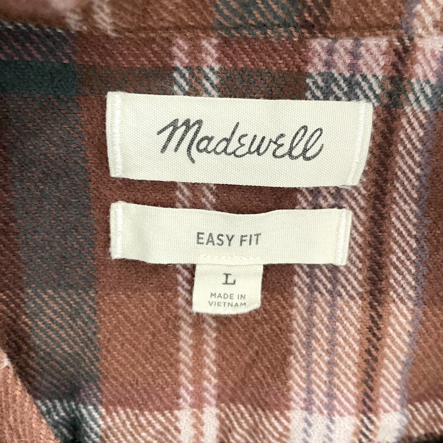 Madewell Madewell Button-Up Flannel Cotton Brown Plaid Easy Fit Mens L Pocket Shirt Size US L / EU 52-54 / 3 - 5 Thumbnail