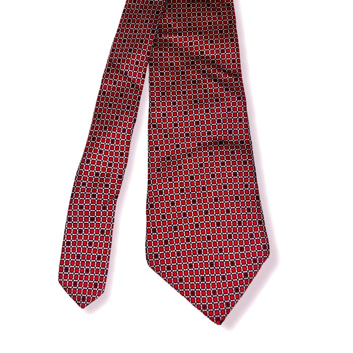 Christian Dior Monsieur Christian Dior All Silk Tie, Red Squares ...