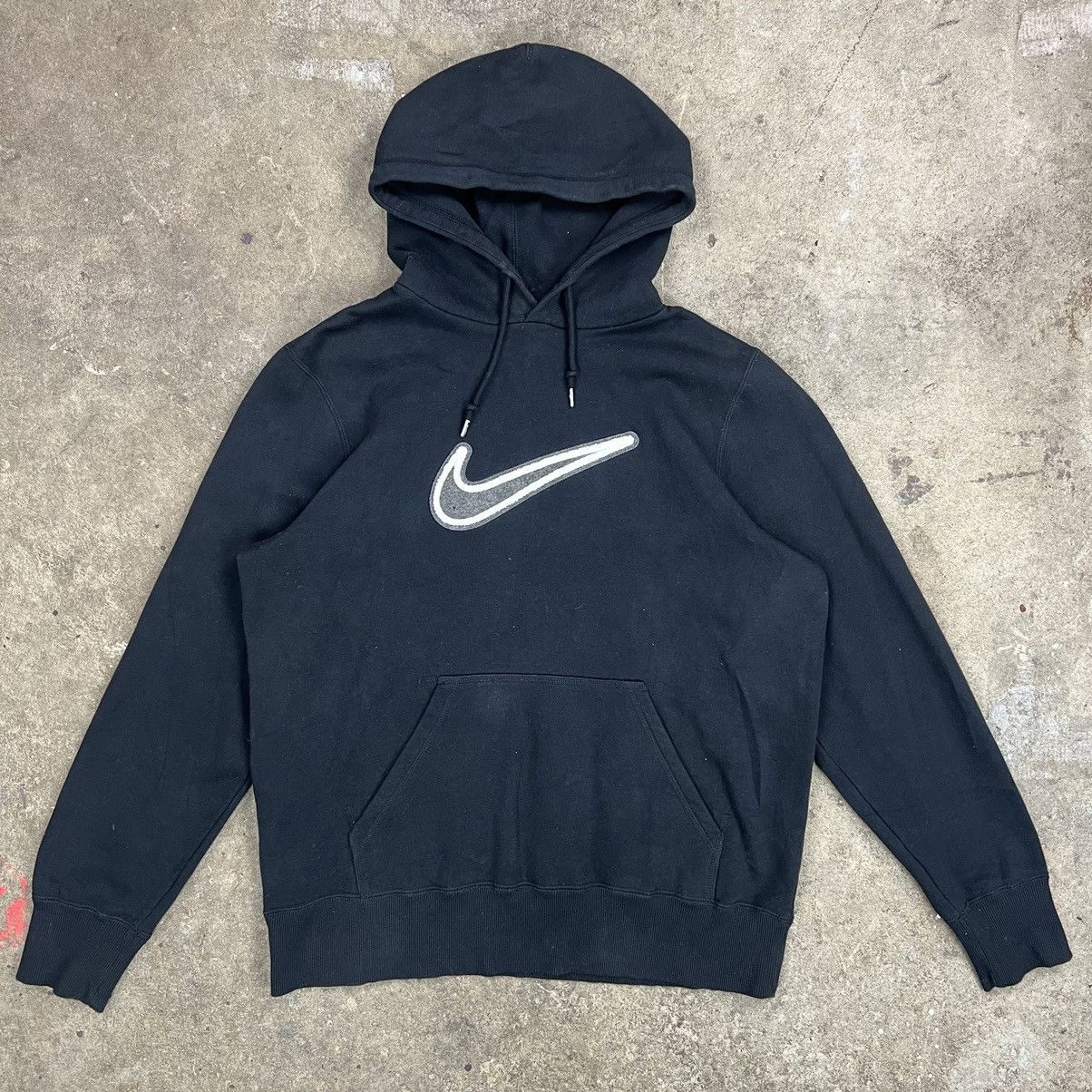 Nike Black Nike Fuzzy Swoosh Hoodie Size US L / EU 52-54 / 3 - 1 Thumbnail