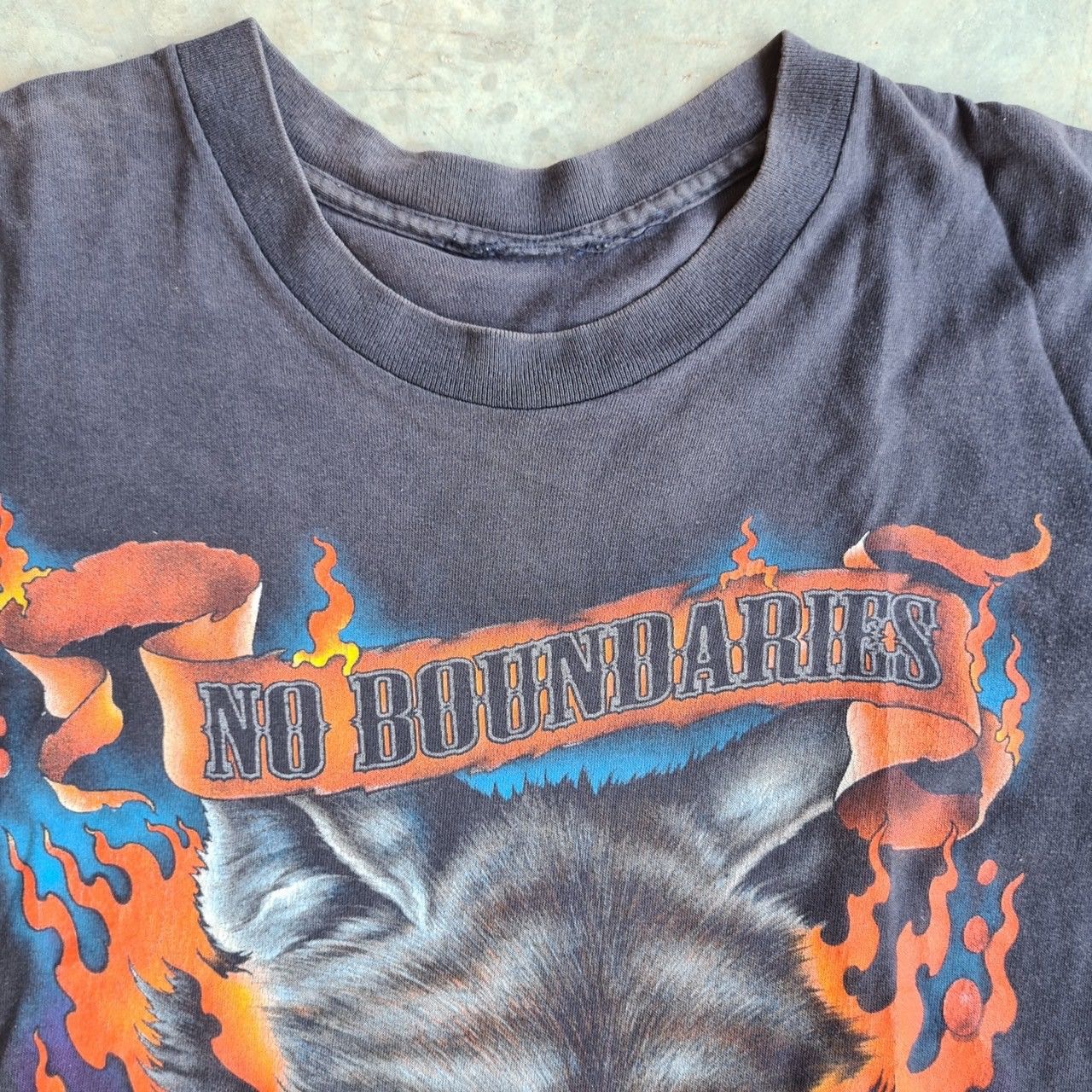 Harley Davidson × JNCO × Vintage *RARE* HARLEY DAVIDSON NO BOUNDARIES WOLF 1996 VINTAGE 90s Size US XL / EU 56 / 4 - 5 Thumbnail