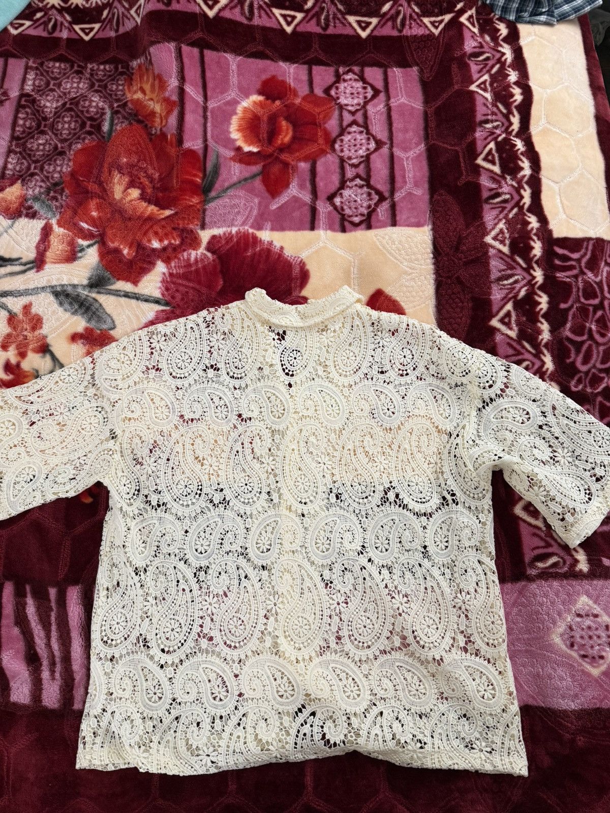 Other Enternostalgia Cream Paisley Lace Button-Up Shirt Size XL Size US XL / EU 56 / 4 - 4 Thumbnail
