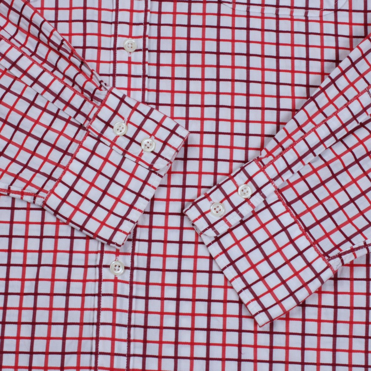 Hugo Boss × Vintage HUGO BOSS Orange Vintage White Red Plaid Long Sleeve Shirt Size US L / EU 52-54 / 3 - 6 Thumbnail