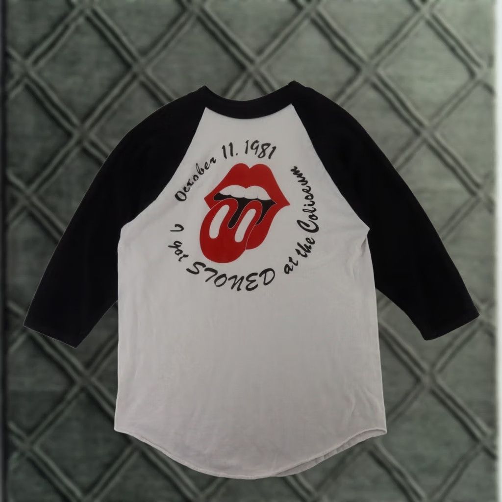 Vintage VINTAGE The Rolling Stones Shirt Mens 1981 3/4 Sleeve Jersey Black Medium Tshirt Size US M / EU 48-50 / 2 - 1 Thumbnail