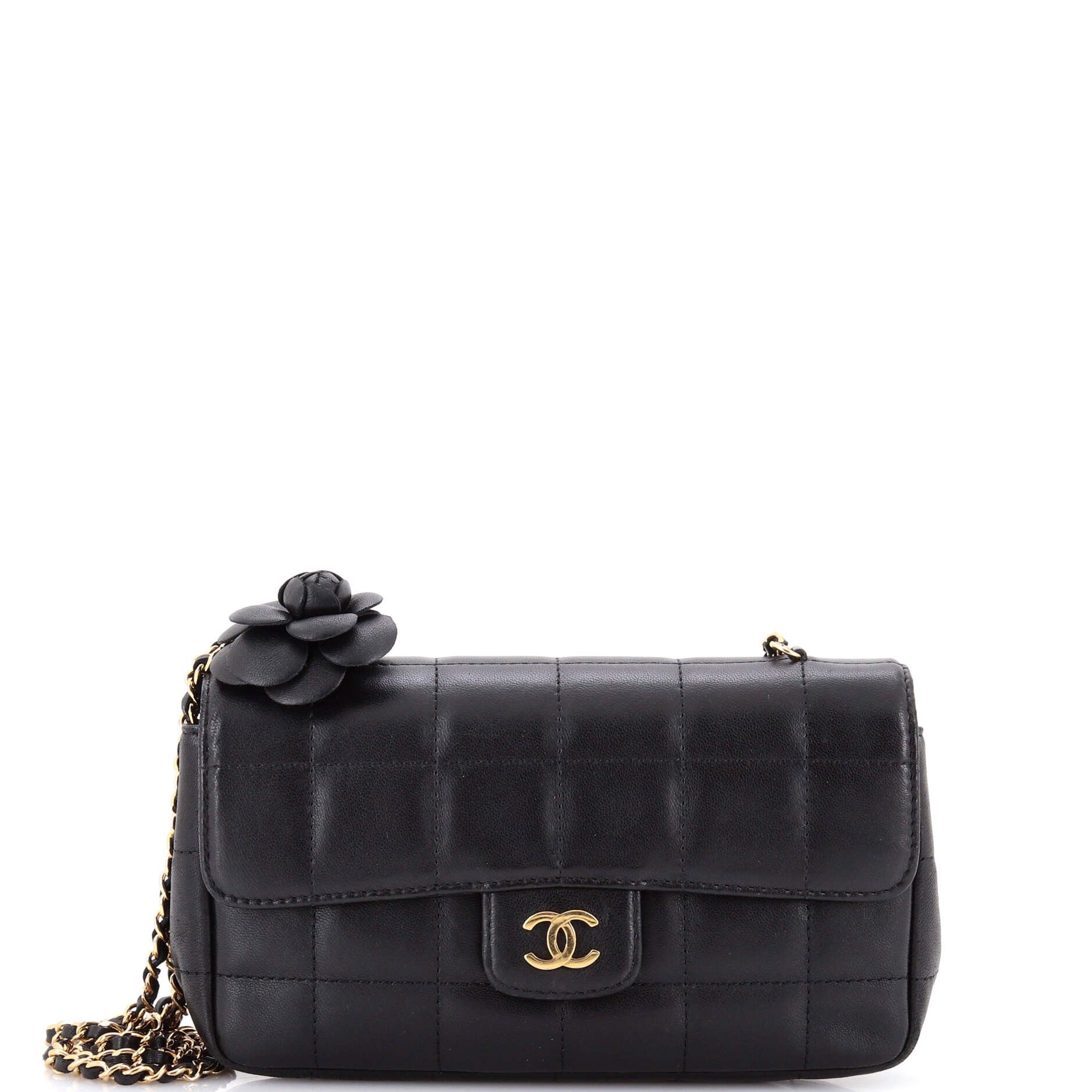 Chanel Camellia Chocolate Bar Flap Bag, Women's