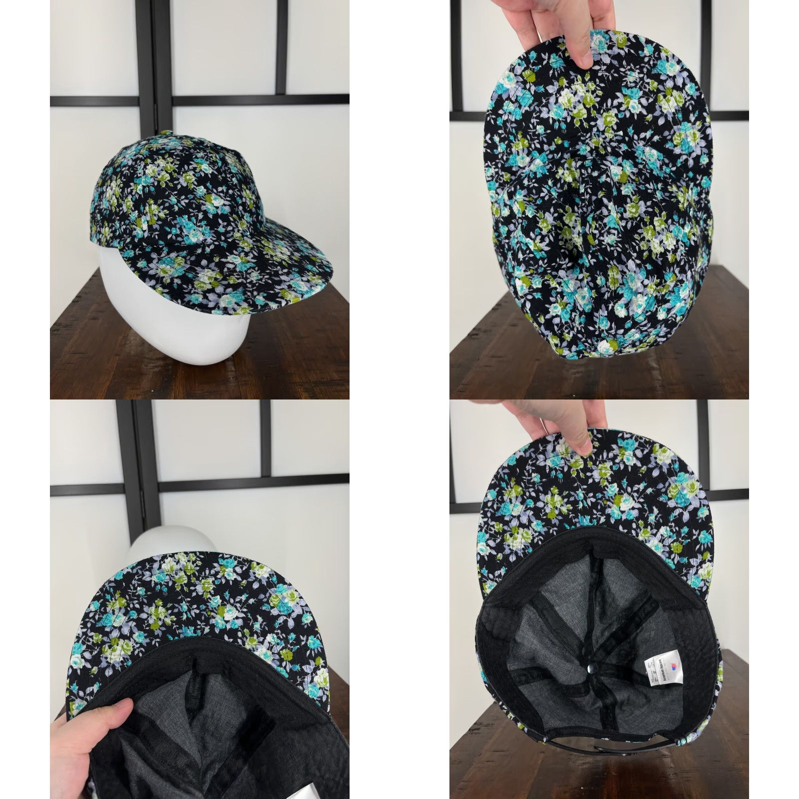 American Apparel American Apparel Hat Cap Snap Back Womens One Size Blue Pearl Floral Viscose Canvas Size ONE SIZE - 8 Thumbnail