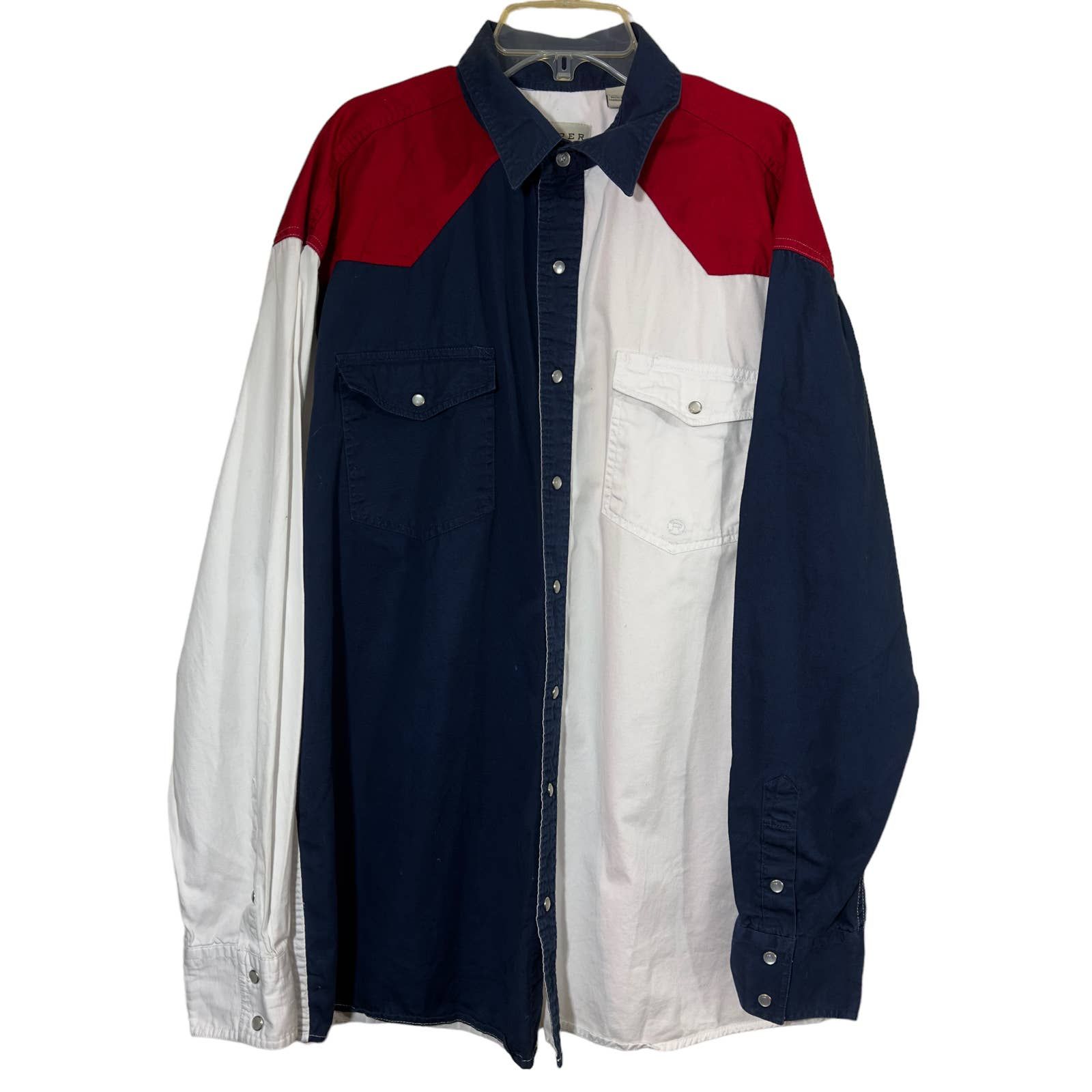 Roper Vintage Mens Roper Texas Flag Red White Blue Western Shirt | Grailed