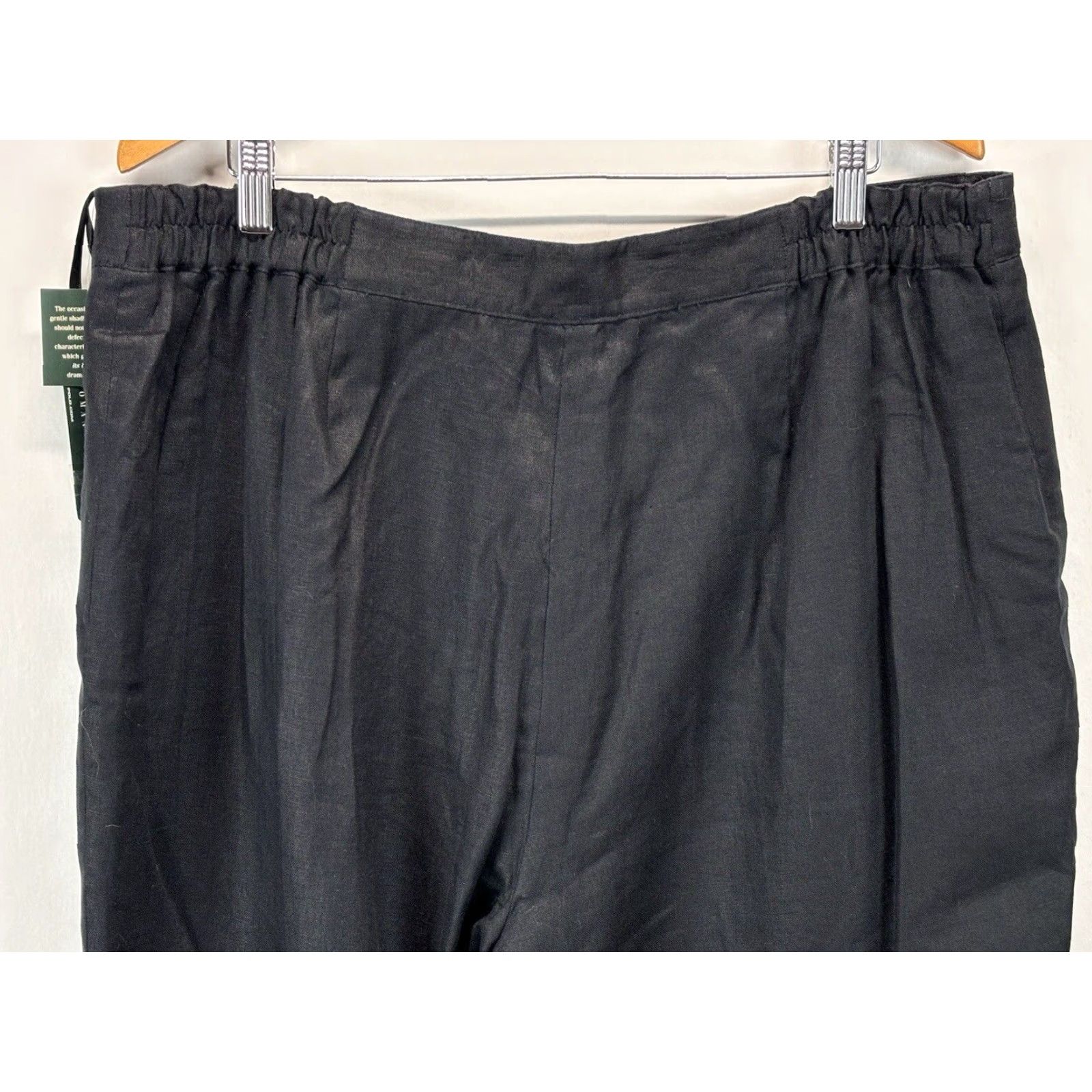 Ralph Lauren NEW Lauren Ralph Lauren Plus Size 20W Black Linen Dress Pants Slacks Belted Womens Classic Size 42" / US 20 - 5 Thumbnail