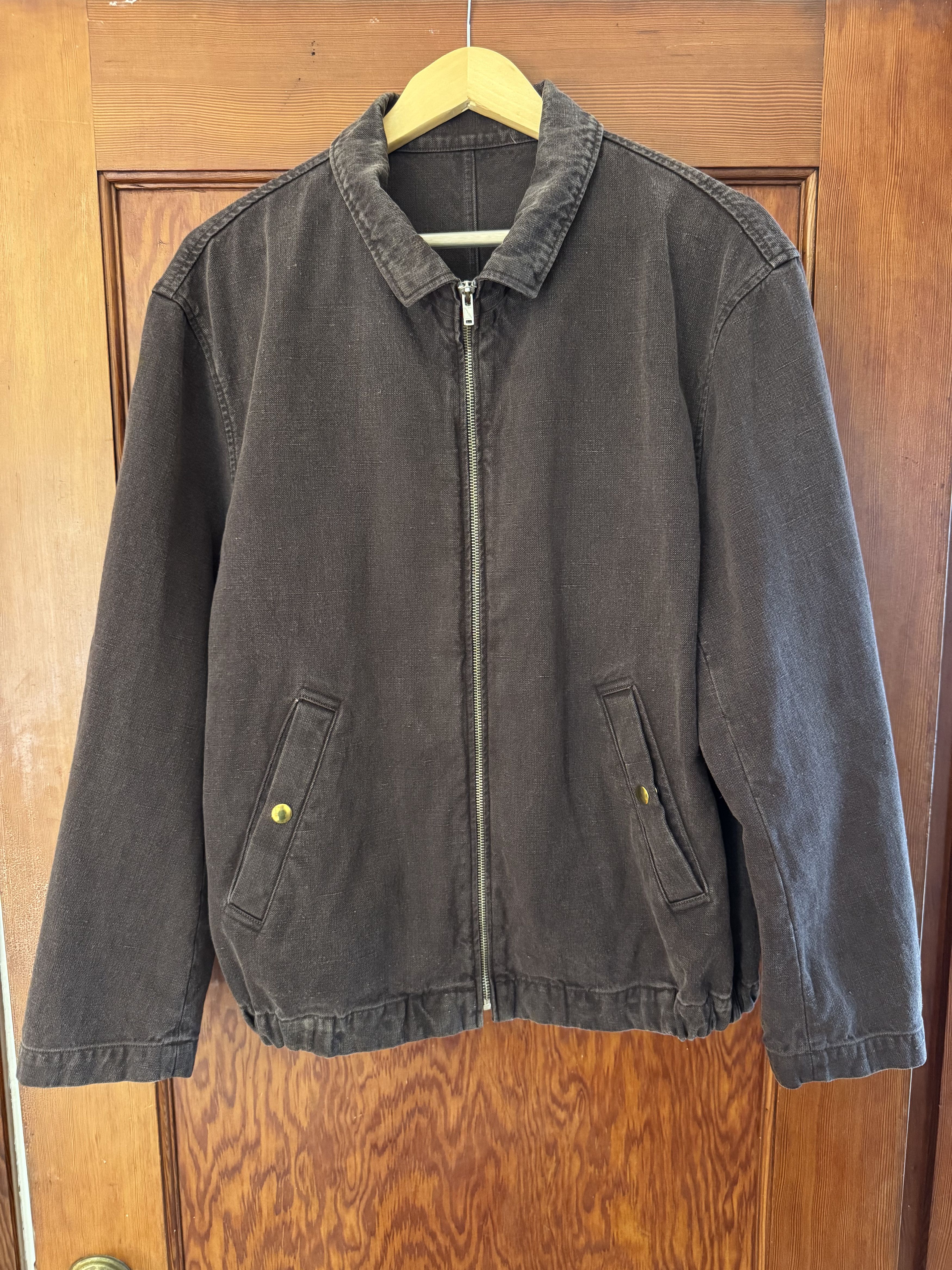 A.PRESSE Brown Silk Hemp French Pilots Jacket | Grailed