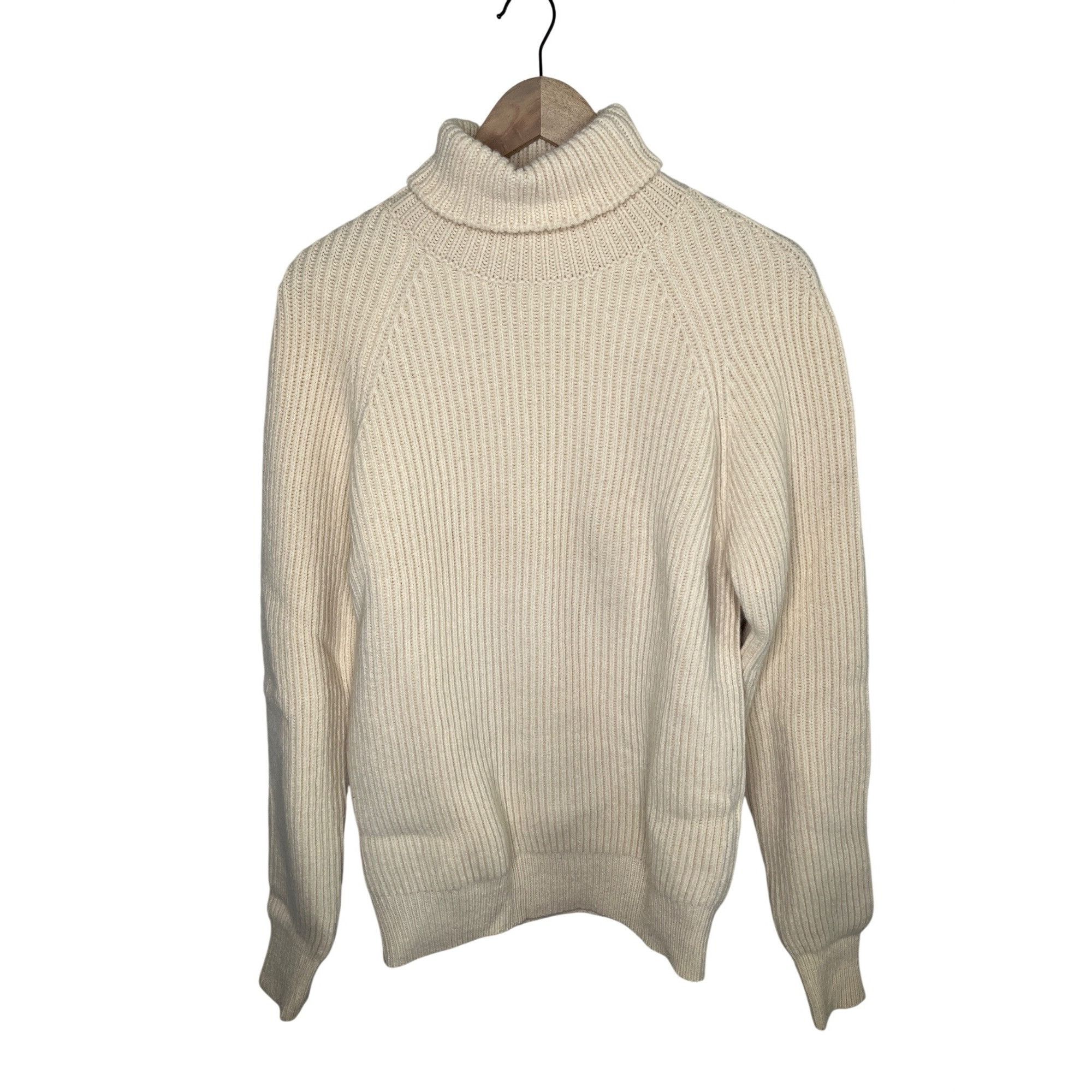 Alexander McQueen Alexander McQueen Mens Cream Ribbed Knit Wool Sweater Size US M / EU 48-50 / 2 - 1 Thumbnail