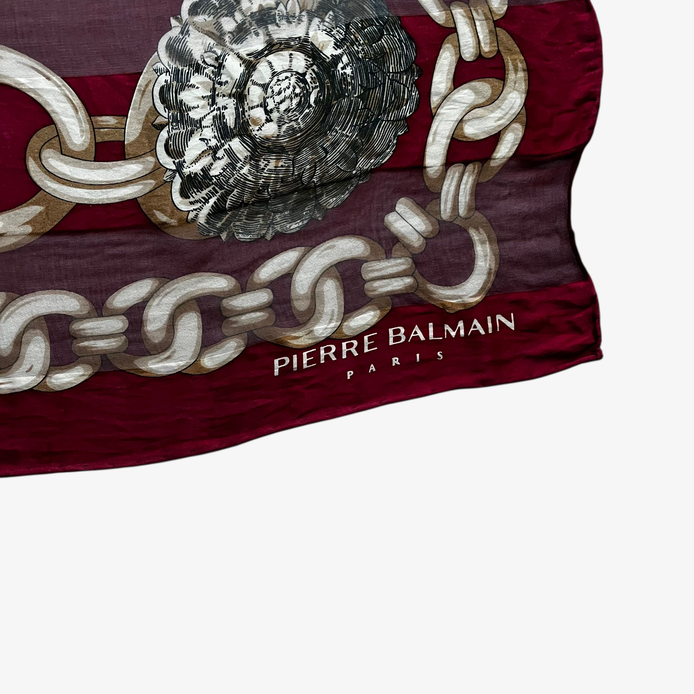 Balmain Vintage 80s Pierre Balmain Medallion Chain Print Silk Scarf Size ONE SIZE - 4 Thumbnail