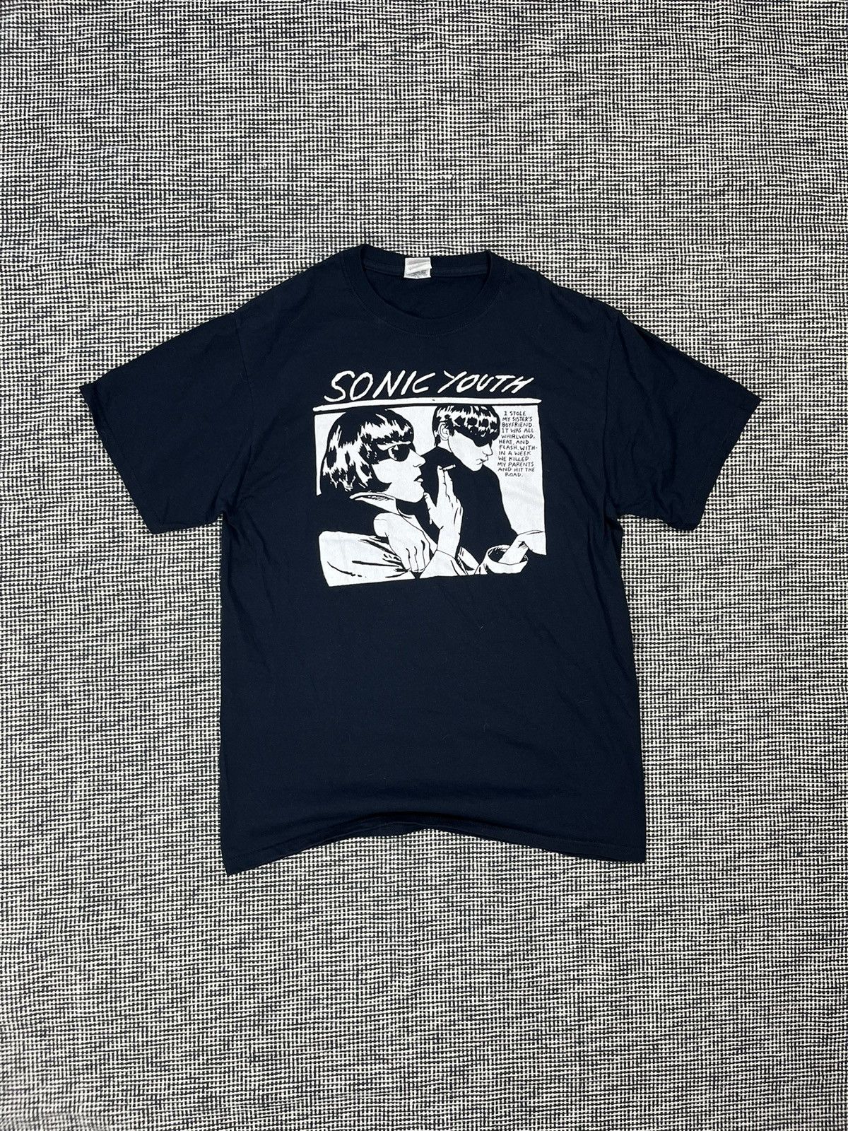 ビンテージ90's2000's○SONIC YOUTH 100% DIRTYプリントTシャツ黒