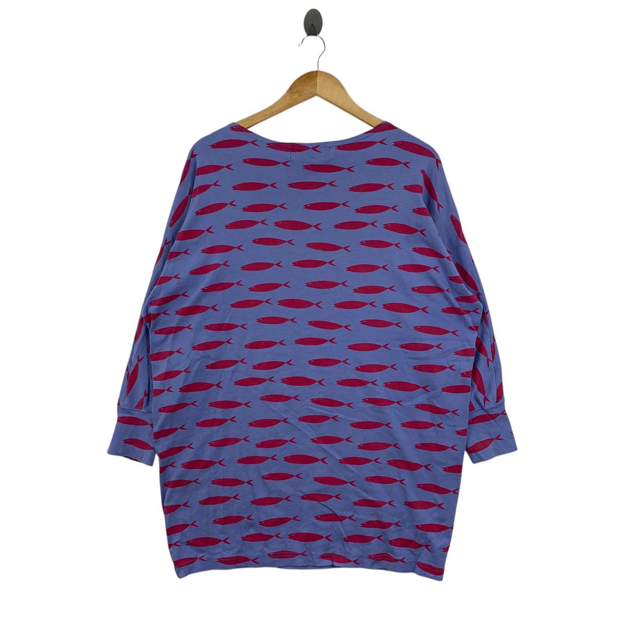 Issey Miyake Vintage MERCIBEAUCOUP ISSEY MIYAKE Overprint Fish Tshirt Size L / US 10 / IT 46 - 2 Thumbnail