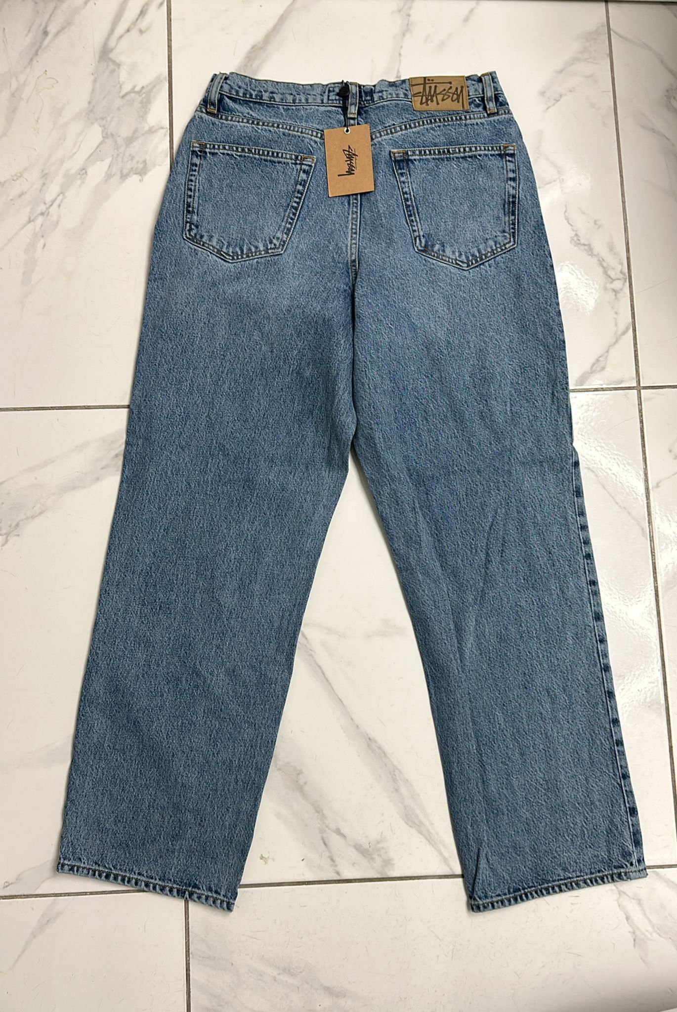 Stussy × Vintage Stussy Big Ol Jean Denim Washed Blue Size 28