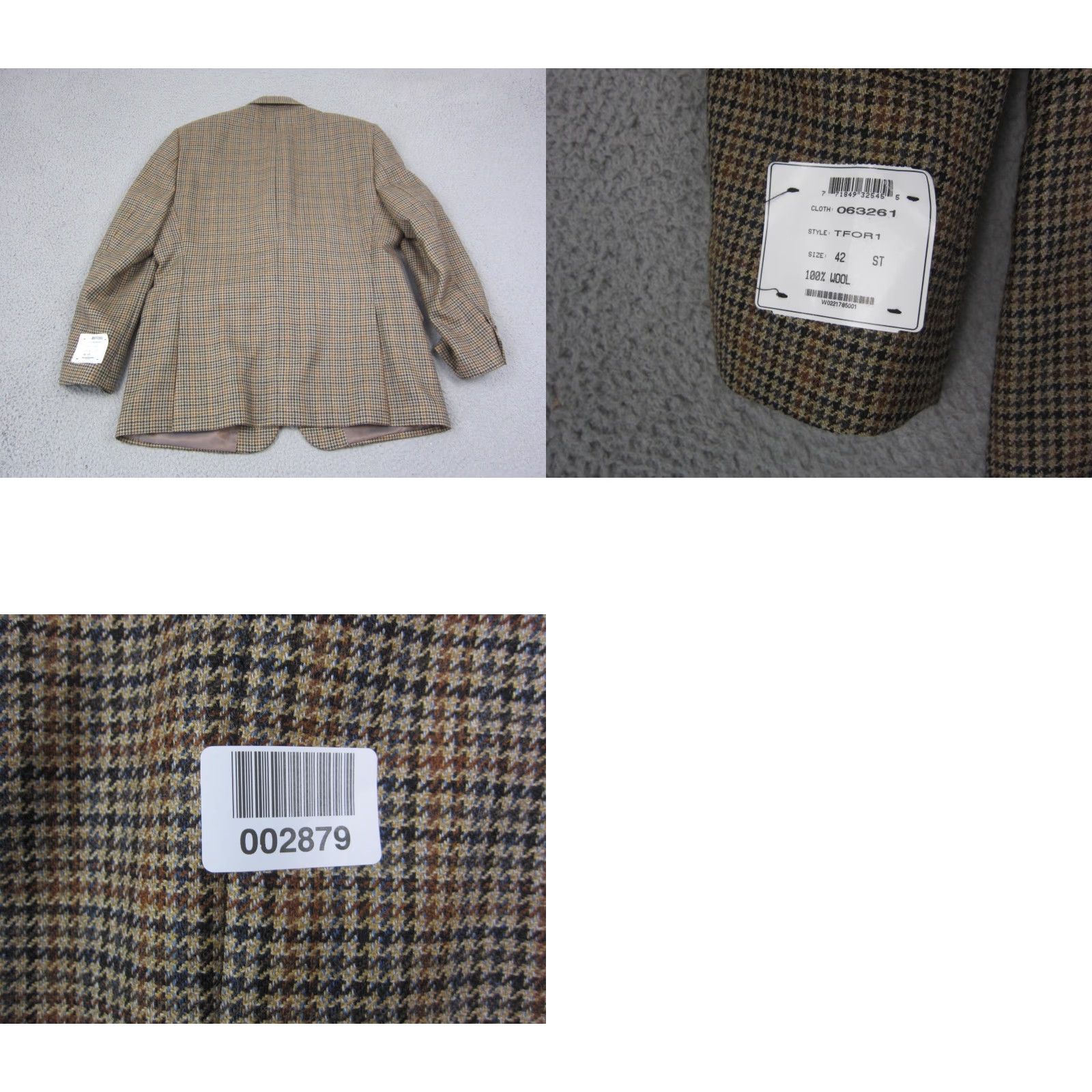 Vintage VINTAGE Claudio Morelli Blazer Jacket Mens 42S Brown Wool Tweed Notch Lapel Single-Breasted 80s 90s NWT Size 42R - 11 Thumbnail