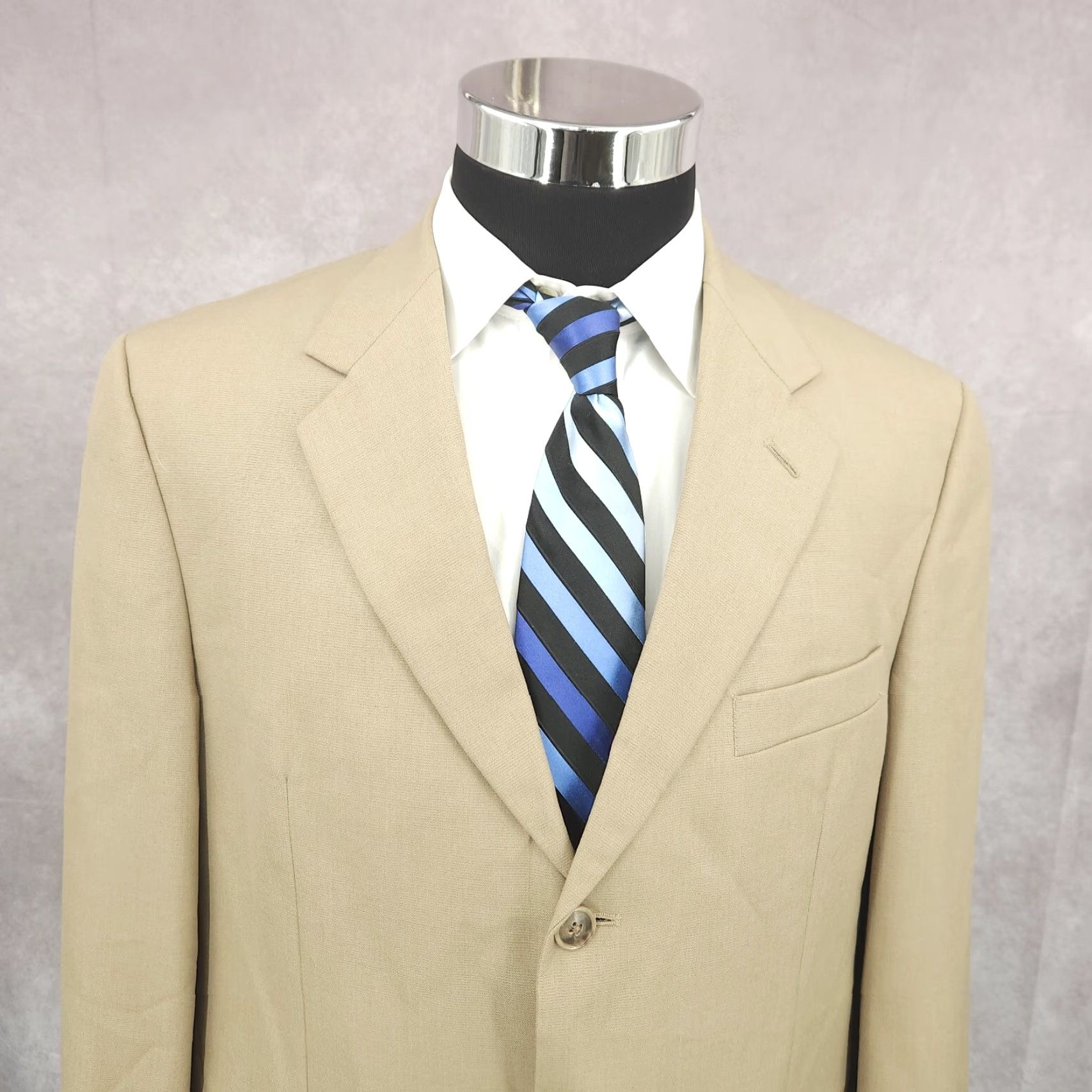 Stafford Stafford Blazer Mens 40R Brown Pure Wool Sports Coat Jacket 3 Buttons Size 40R - 3 Thumbnail