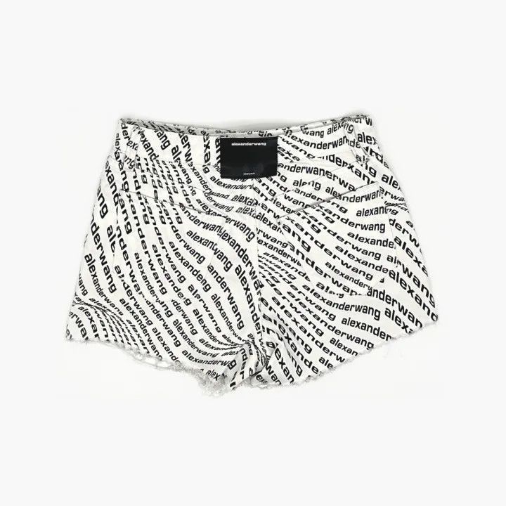 Alexander Wang Alexander Wang SS22 White Printed Casual Shorts - Size 25" / US 0 / IT 36 - 3 Thumbnail