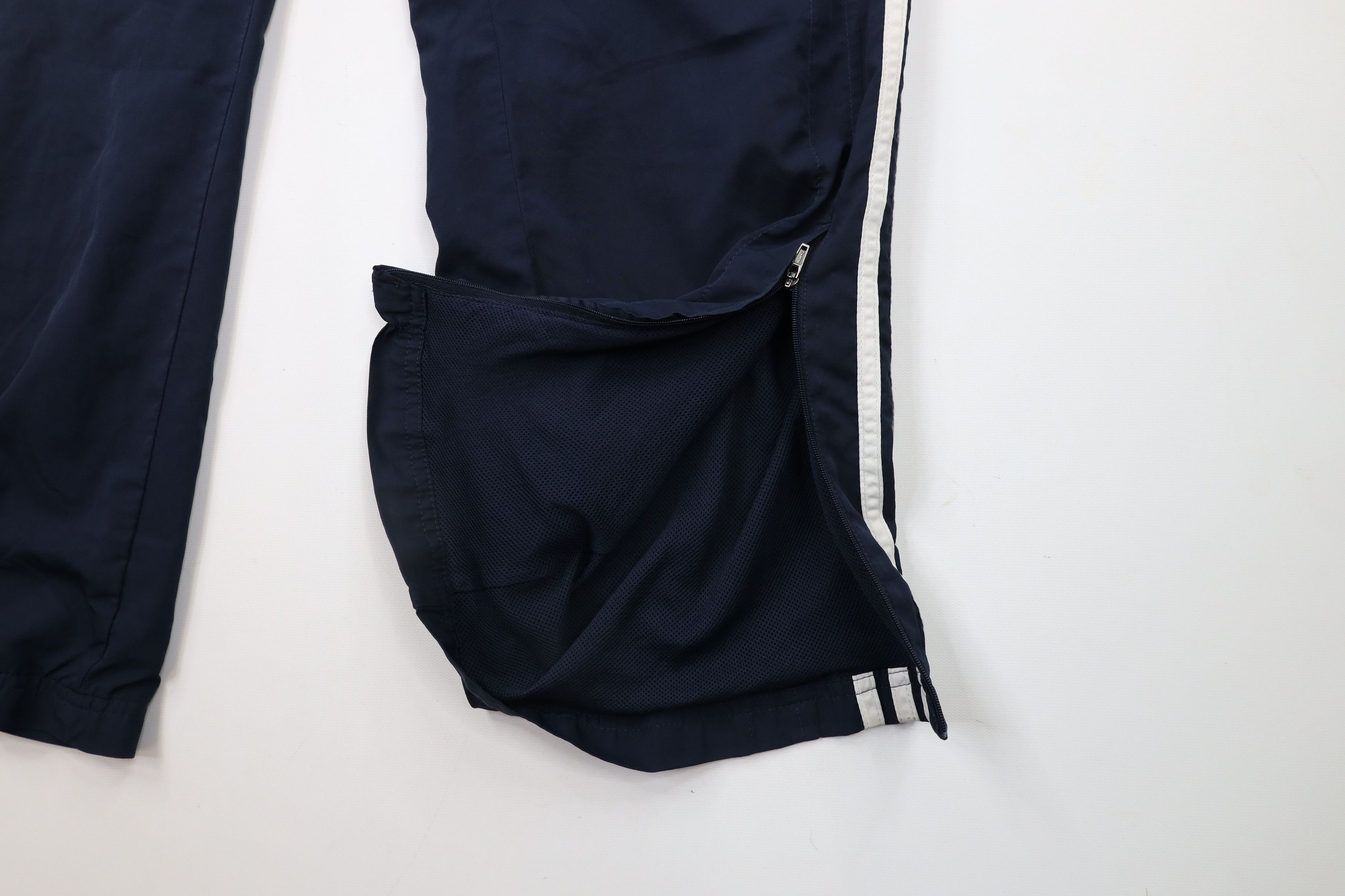 Adidas × Vintage Vintage Adidas Spell Out Striped Wide Leg Pants Navy Blue Size US 36 / EU 52 - 6 Thumbnail