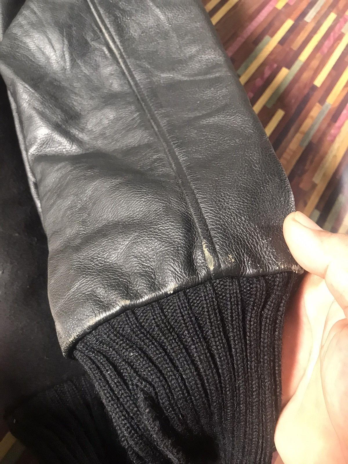Other 🔥🔥🔥Vtg Wool Varsity sleeve leather Jacket Size US M / EU 48-50 / 2 - 14 Thumbnail