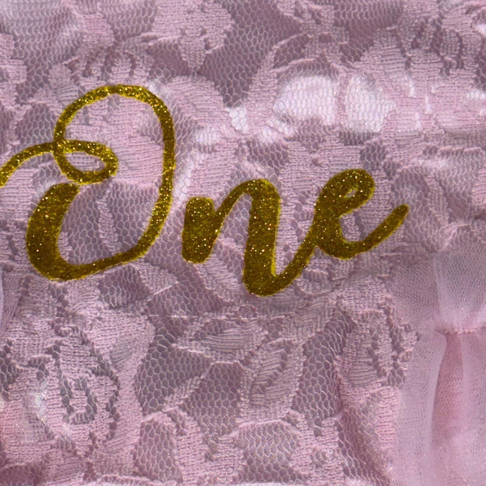 Other Pink Lace and Tulle First Birthday 12-18 Month Romper Size ONE SIZE - 3 Thumbnail