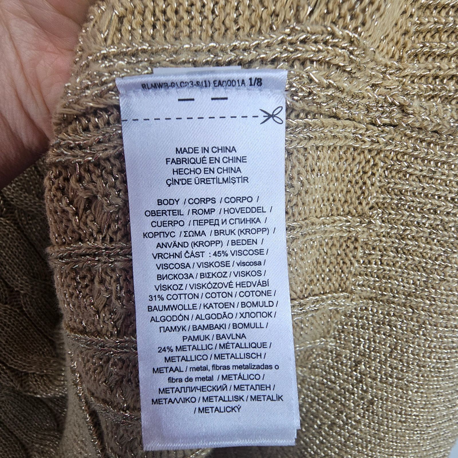 Lauren Ralph Lauren Lauren Ralph Lauren Metallic Cable Knit Cardigan Sweater XL Size XL / US 12-14 / IT 48-50 - 7 Thumbnail
