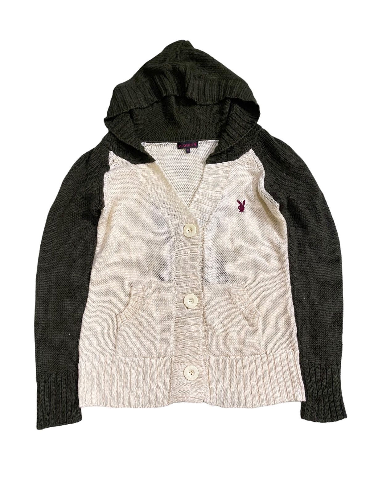 Playboy × Vintage Vintage PlayBoy Sweater Hood Knit Big Logo Size M / US 6-8 / IT 42-44 - 4 Thumbnail