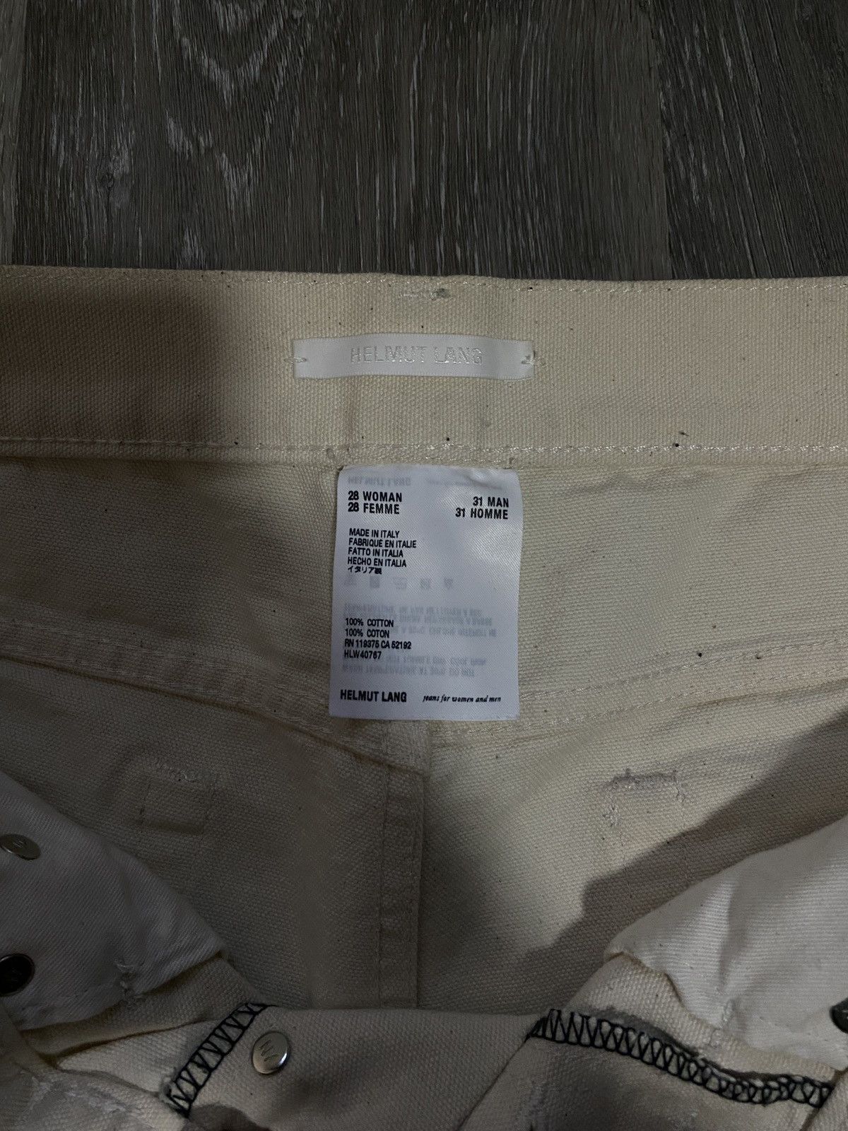 Helmut Lang Cream Helmut Lang mid raise carpenter jeans. Size 31" - 6 Thumbnail