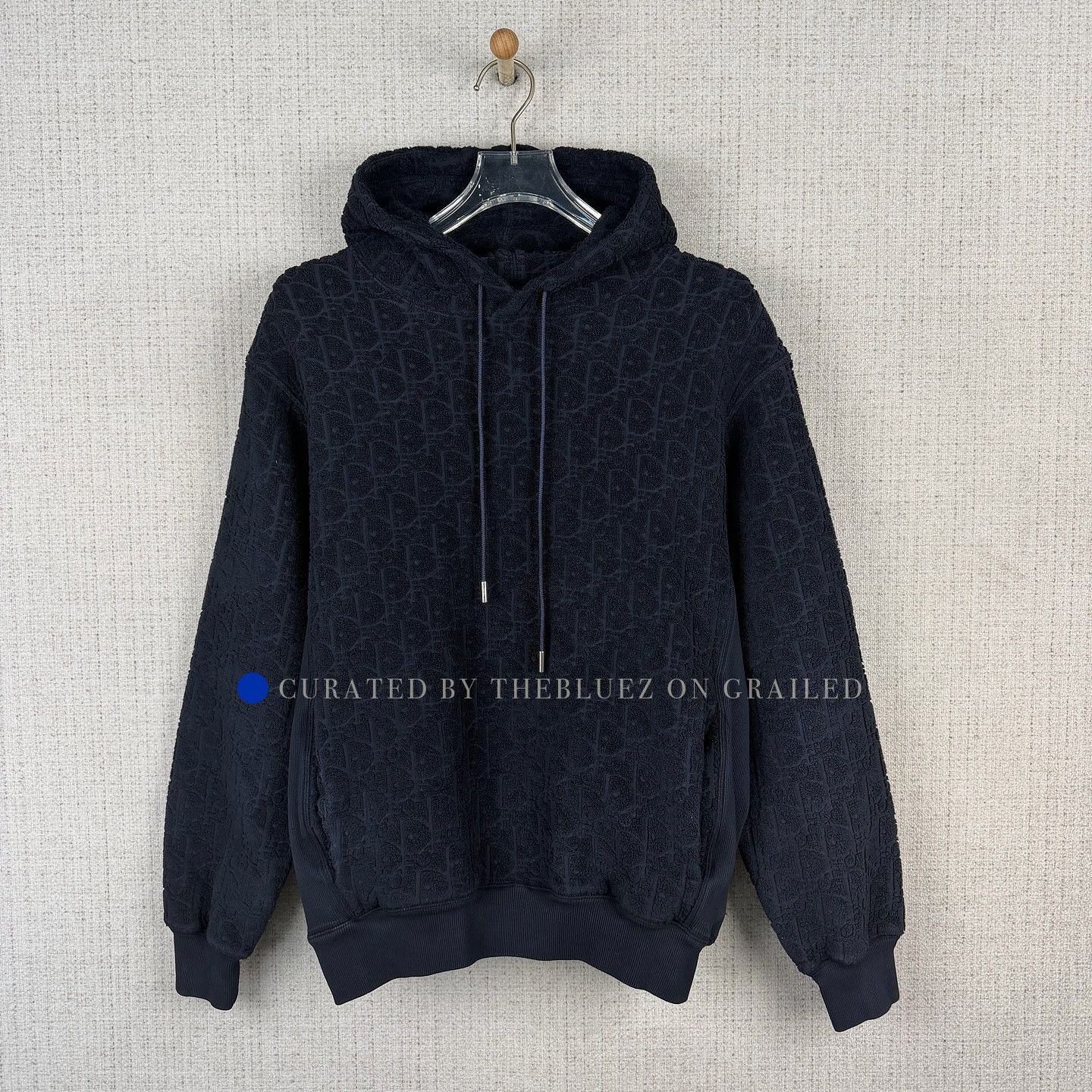 Dior Monogram Terry Cloth Hoodie in Blue Size US M / EU 48-50 / 2 - 1 Thumbnail
