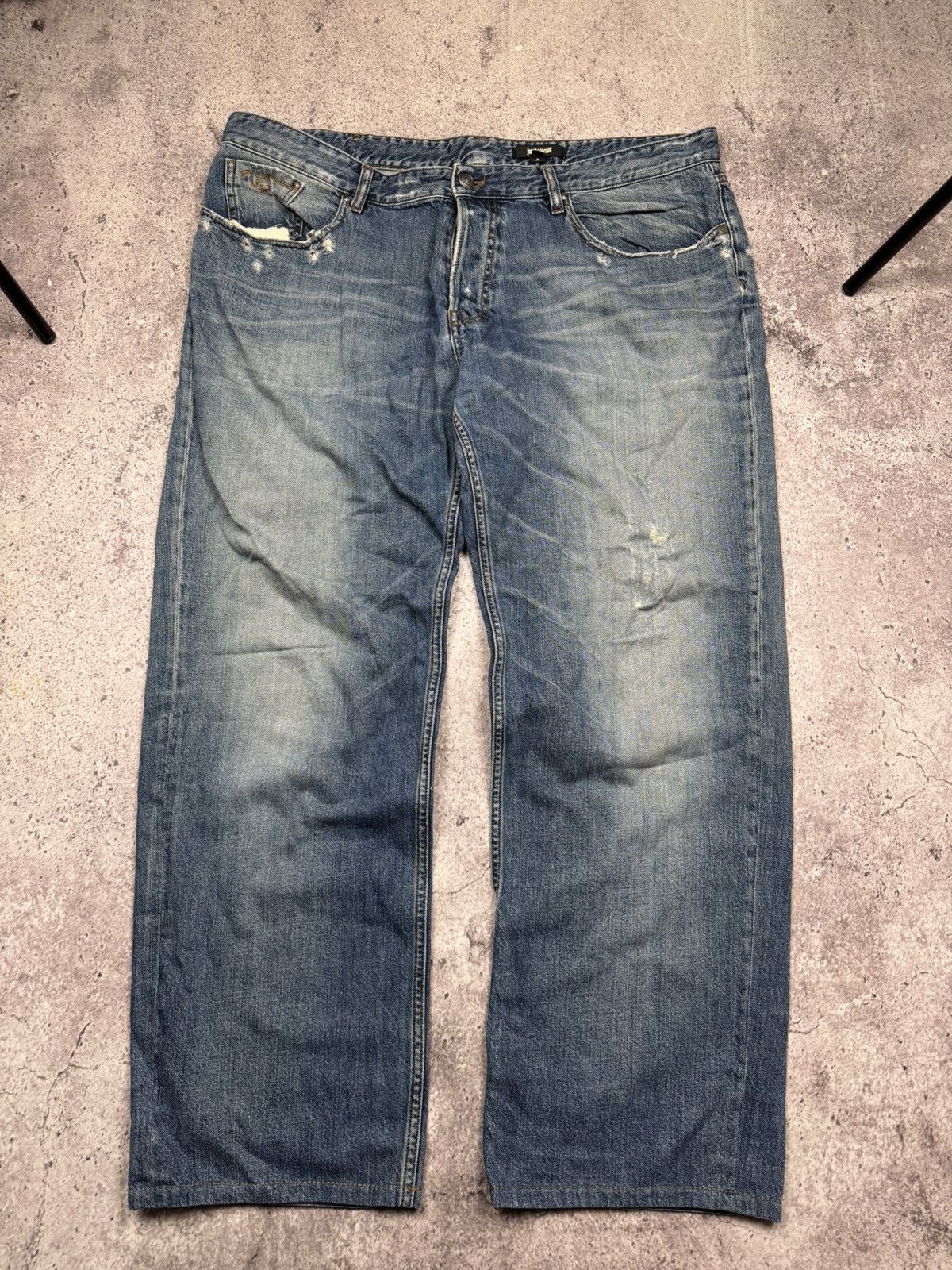 Just Cavalli 00ʼs Roberto Just Cavalli Y2K Boot Cut Baggy Jeans Pants Size US 40 / EU 56 - 2 Thumbnail