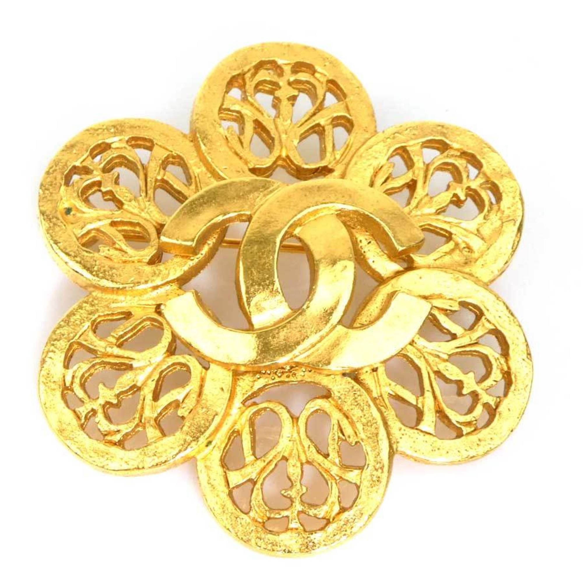 Chanel CHANEL Coco Mark Metal Gold Brooch for Women e61321n Size ONE SIZE - 1 Thumbnail