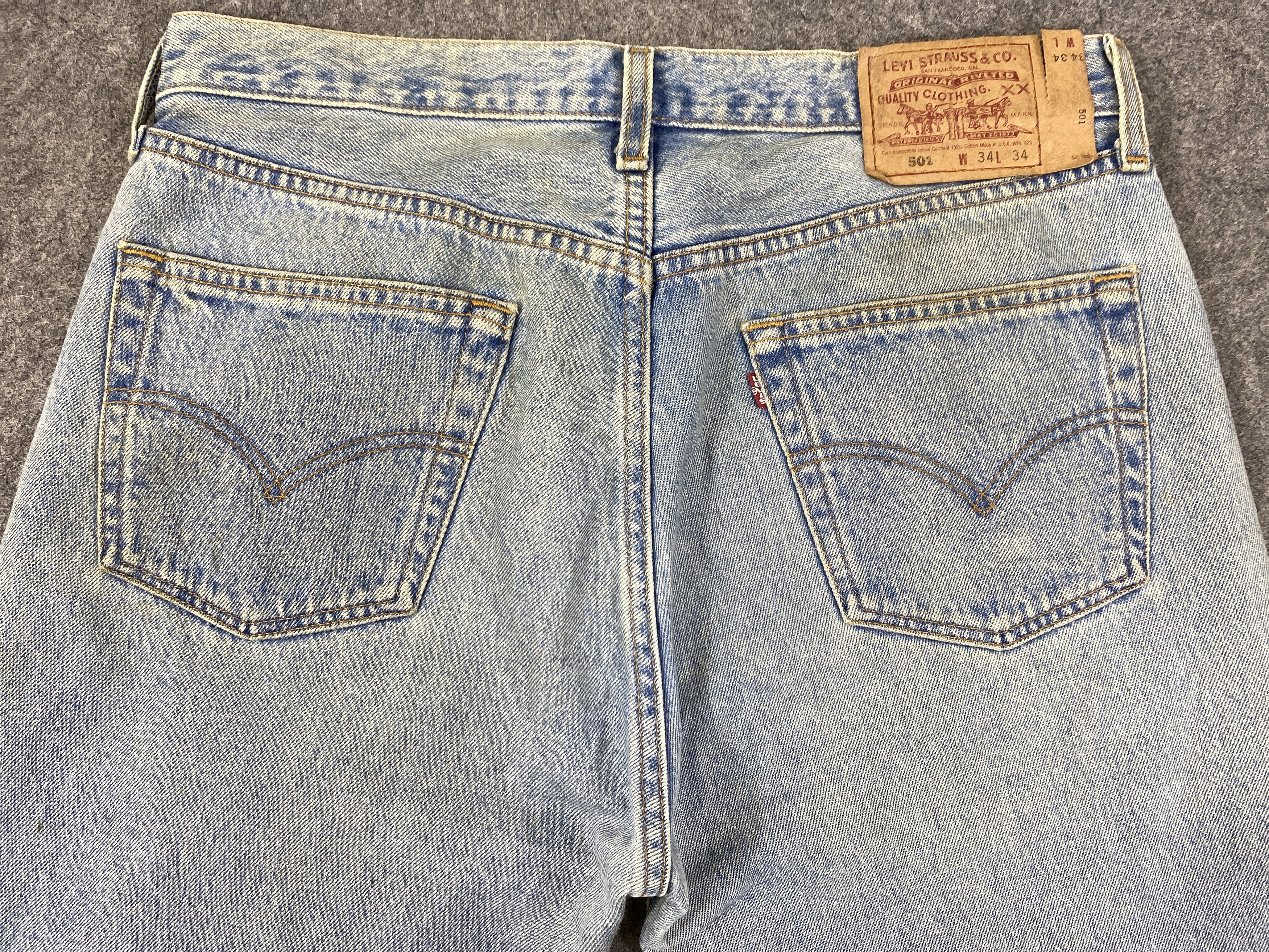 Japanese Brand Ripped Light Blue Vintage Levis 501 Jeans 34x30.5 - JN3090 Size US 34 / EU 50 - 4 Thumbnail