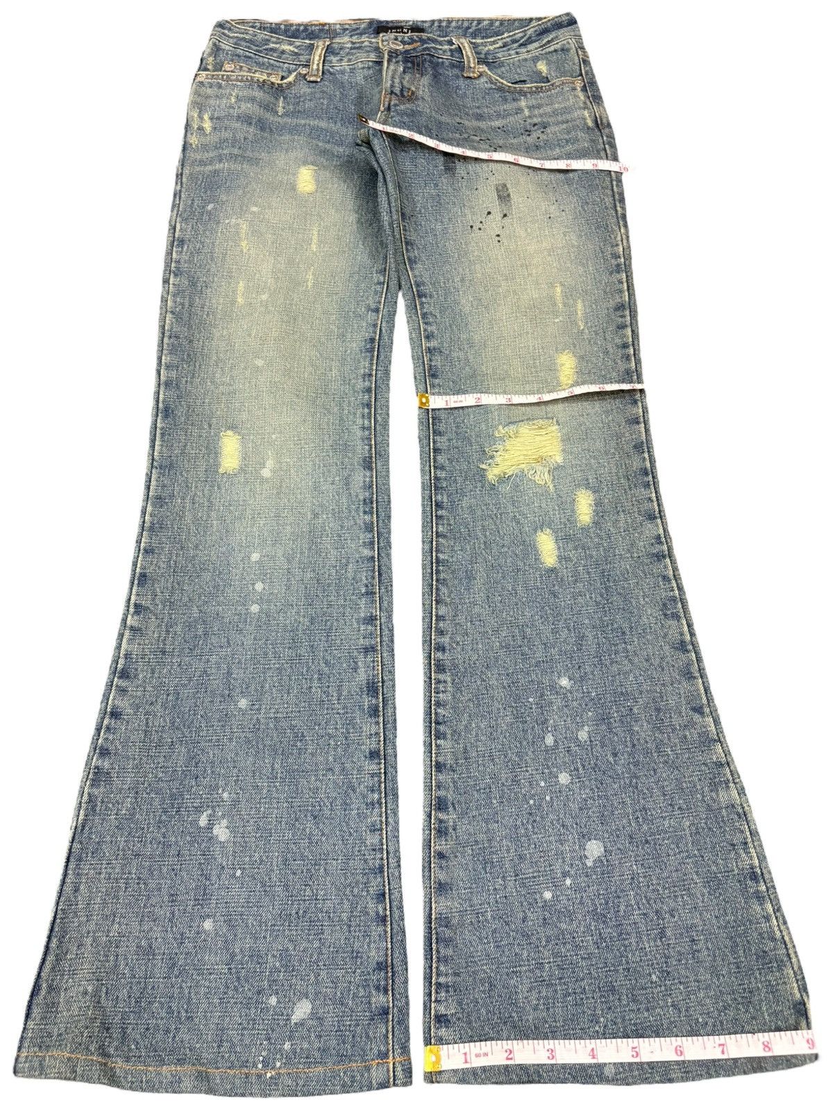 Hysteric Glamour Vintage Japanese Brand Mud Wash Distress Flare Jeans Size 30" / US 8 / IT 44 - 13 Thumbnail