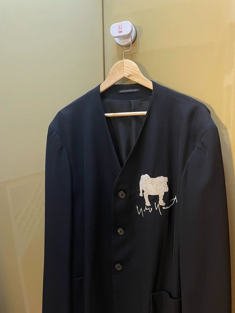 Yohji Yamamoto Yohji Yamamoto size m 90ss sauce season collarless dog blaz Size 36R - 3 Thumbnail