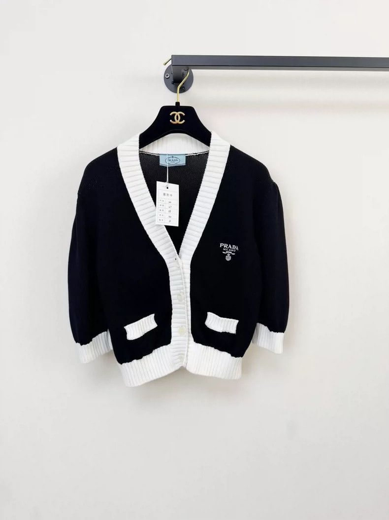 Prada Prada Knitted Cardigan with White Trim - dmc Size US M / EU 48-50 / 2 - 1 Thumbnail