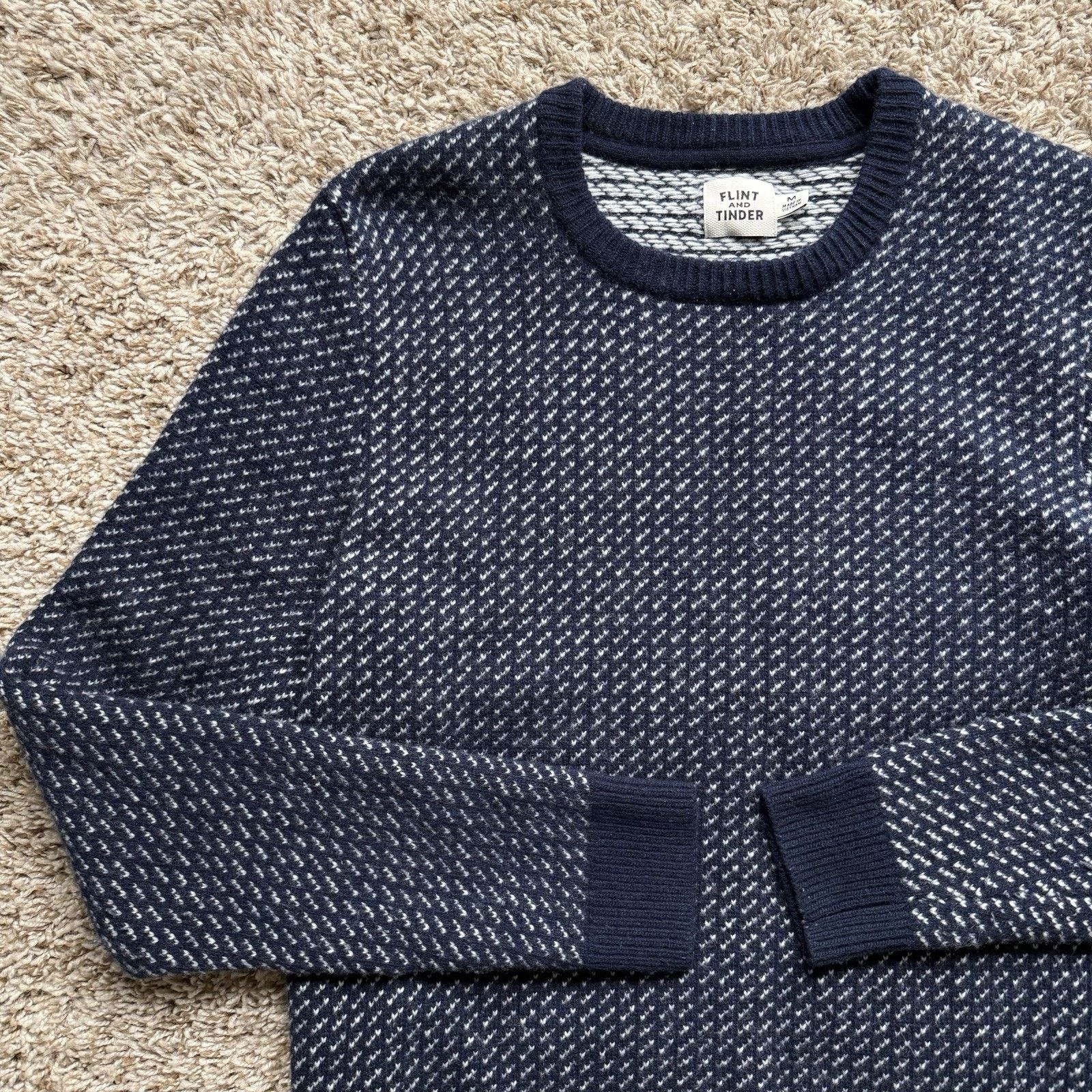 Flint And Tinder Flint and Tinder Sweater Nordic Birdseye Merino Wool Navy Size US M / EU 48-50 / 2 - 3 Thumbnail