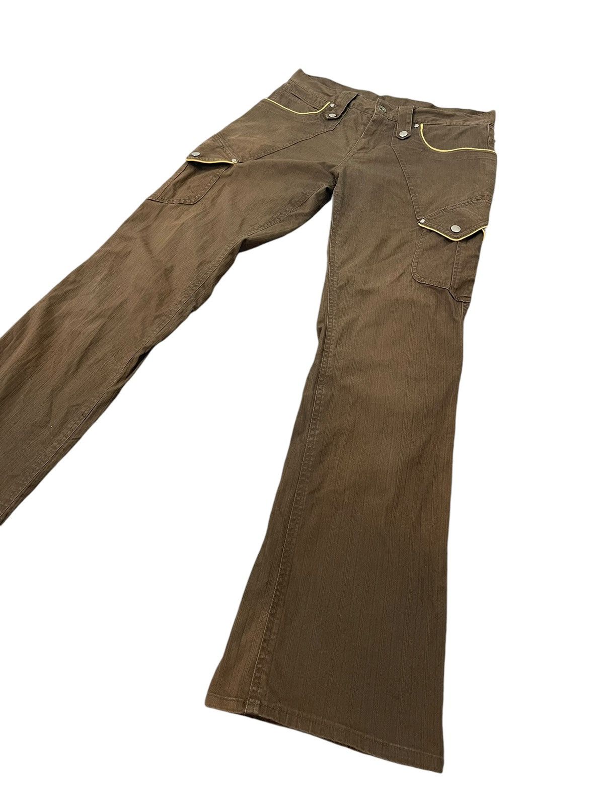 Le Grande Bleu (L.G.B.) Flare Cargo Semantic Design Faded Herringbones 1🟦4 Size US 31 - 12 Thumbnail