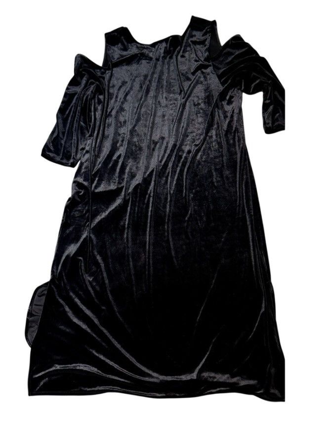 Other Catherines Black Velvet Maxi Dress Cold Shoulder Plus Formal Size XXL / US 16-18 / IT 52-54 - 4 Thumbnail