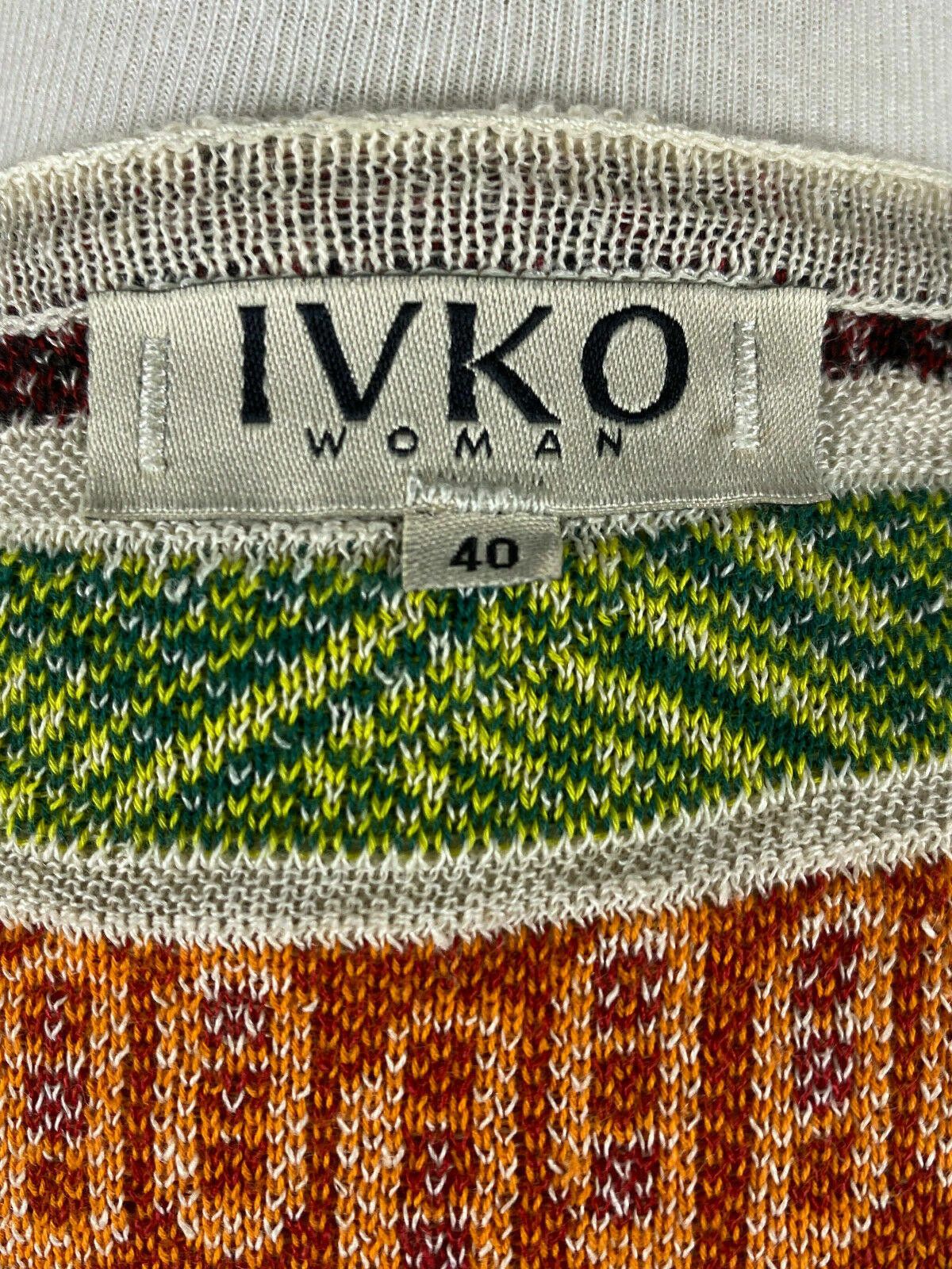 Designer Ladies IVKO Multicoloured V-Neck Linen Cardigan Size 40 Size M / US 6-8 / IT 42-44 - 8 Thumbnail