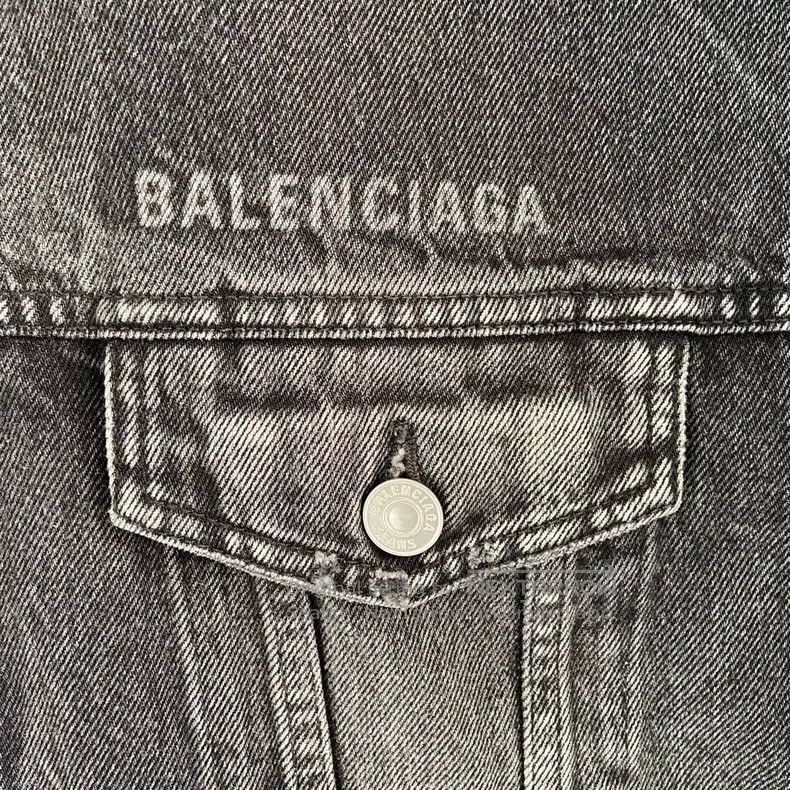 Balenciaga Balenciaga Grey-Black Denim Jacket Size US M / EU 48-50 / 2 - 5 Thumbnail