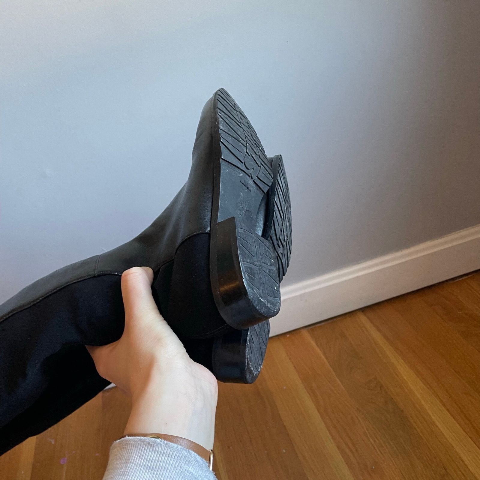 Stuart Weitzman Stuart Weitzman 5050 Black Leather Elastic Tall Boots sz US5 Size US 5 / IT 35 - 11 Thumbnail
