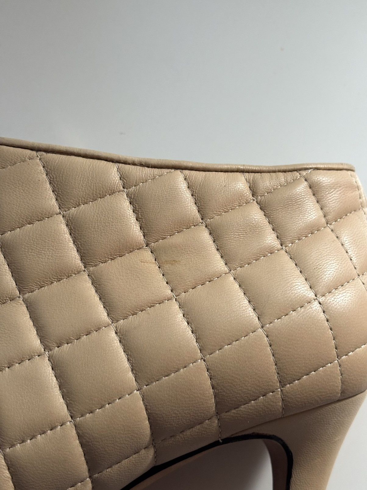 Chanel Chanel Beige Leather Cap-Toe Quilted Ankle Boots Size US 10 / IT 40 - 13 Thumbnail