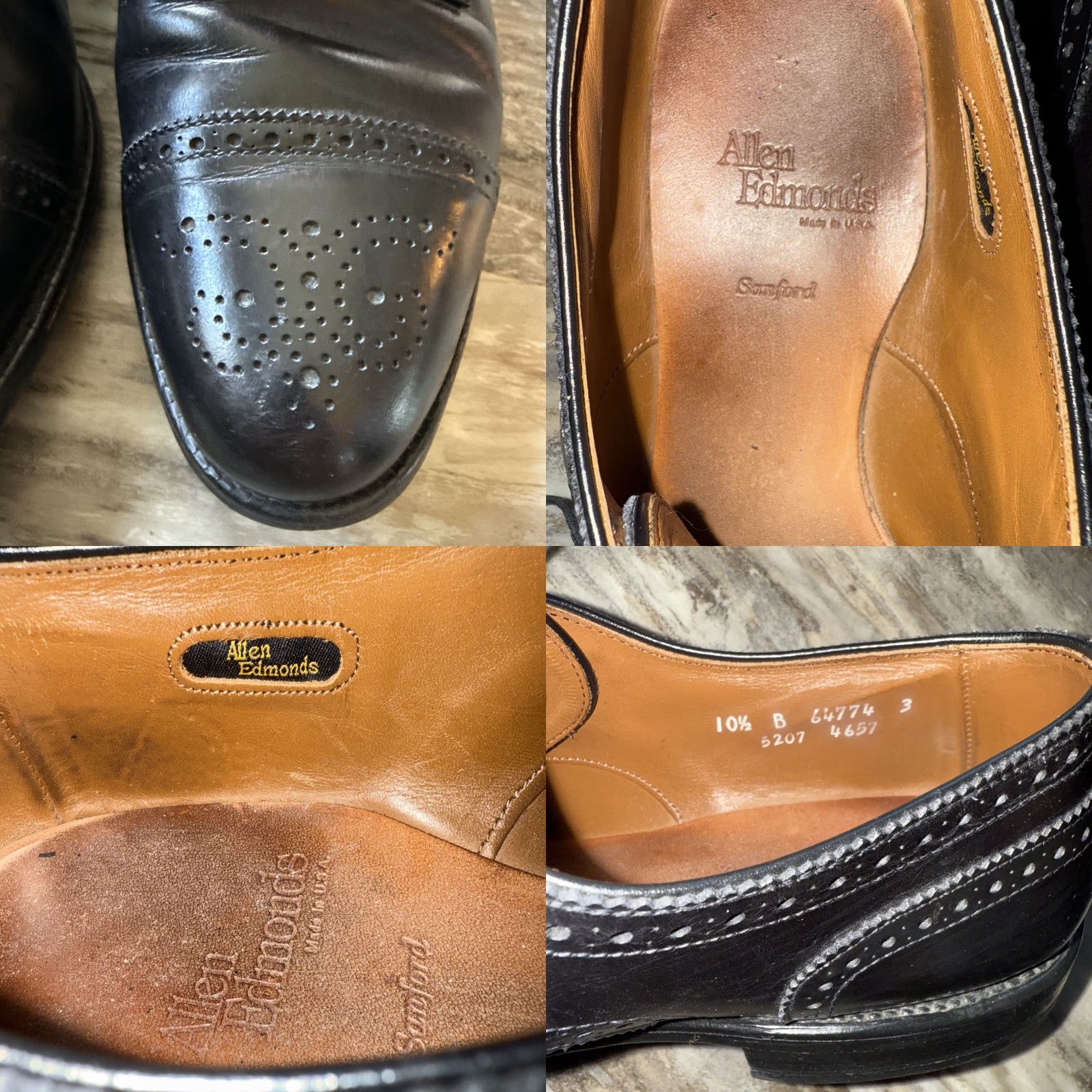 Allen Edmonds Allen Edmonds Sanford Black Cap Toe Brogue Oxford Dress Shoes Men 10.5 B US 10.5 Leather Lining Leather Upper Black / Dress / Business / Classic Size ONE SIZE - 8 Thumbnail
